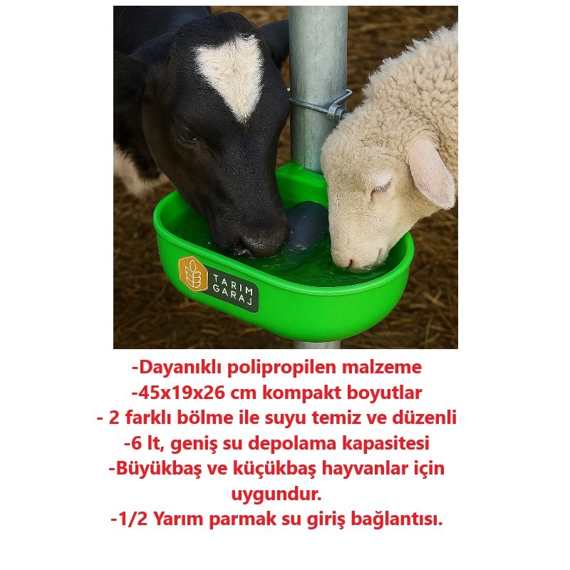 Otomatik Şamandıralı İki Bölmeli 6 Litre Hayvan Suluk