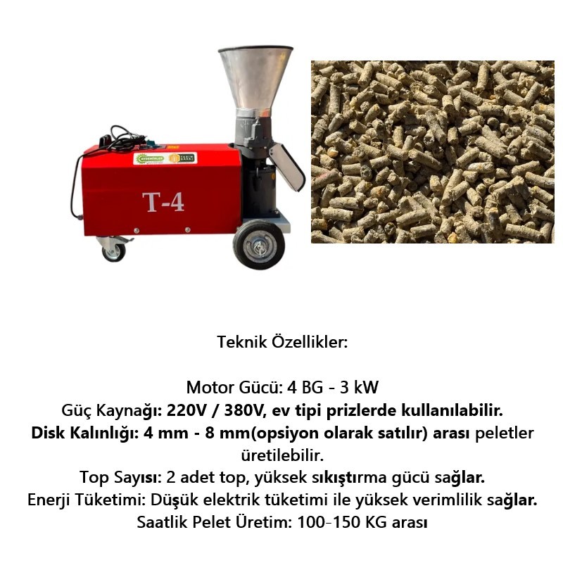 Tarımgaraj Elektrikli Pelet Yapma Makinesi-220V