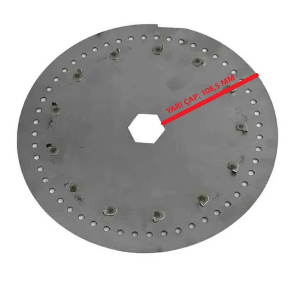 Türkay Havalı Mibzer Bakla 304 Kalite Diski 16 Delik 6.5 mm