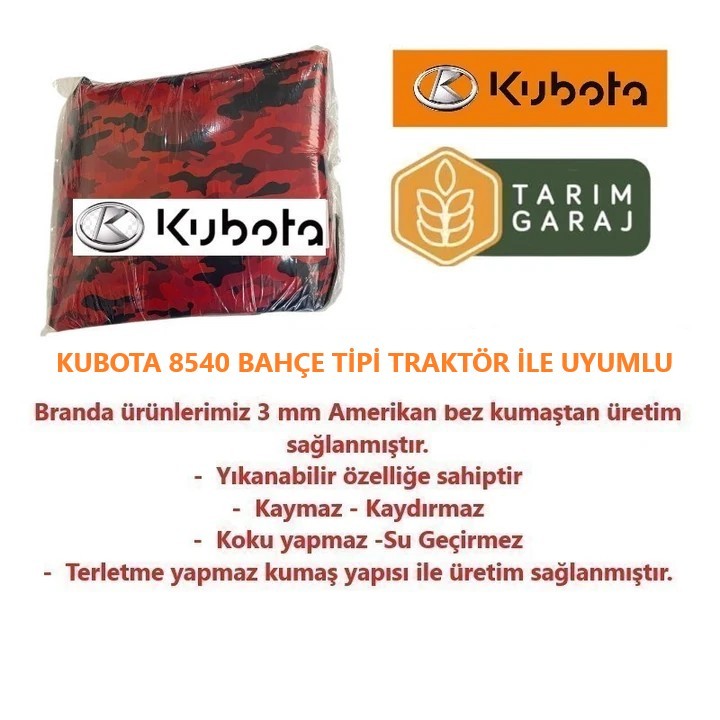 Kubota 8540 Bahçe Traktör Kaporta Branda ve Koltuk Kılıfı Seti