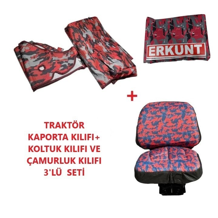 Erkunt 58-80.3 Bahçe Serisi Traktör Branda ve Koltuk Kılıfı 2020 Sonrası-Üst Fileli