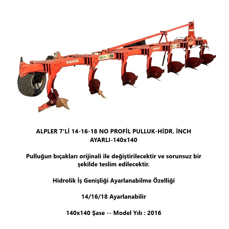 Alpler 7 li Profil Pulluk 14-16-18 No-Hidrolik İnc Ayarlı-140x140 Şase