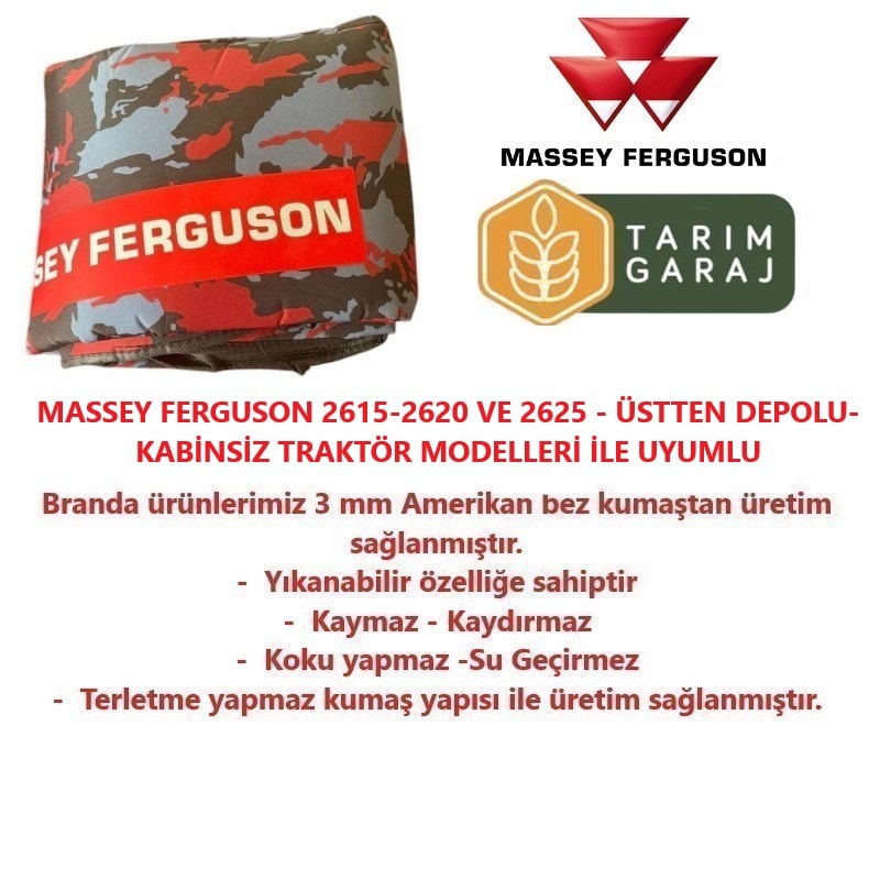 Massey Ferguson 2600 Serisi Üst Depo Traktör Branda ve Koltuk Kılıfı-Kabinsiz