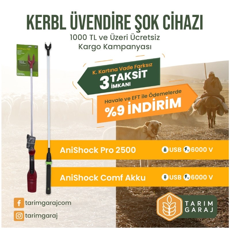 Kerbl Üvendire Şok Cihazı Uzun Saplı-AniShock Comf Akku Usb Şarjlı-11267