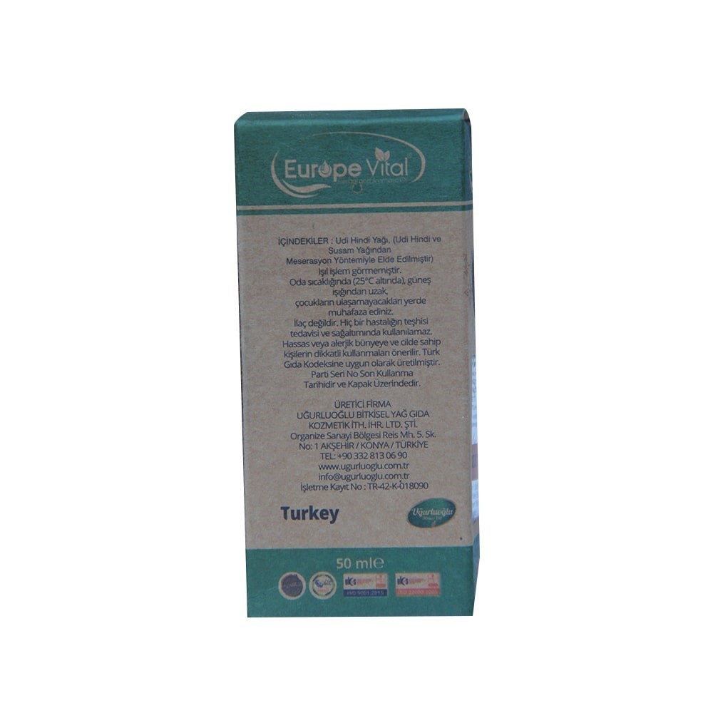 Europe Vital Udi Hindi Yağı 50 Ml