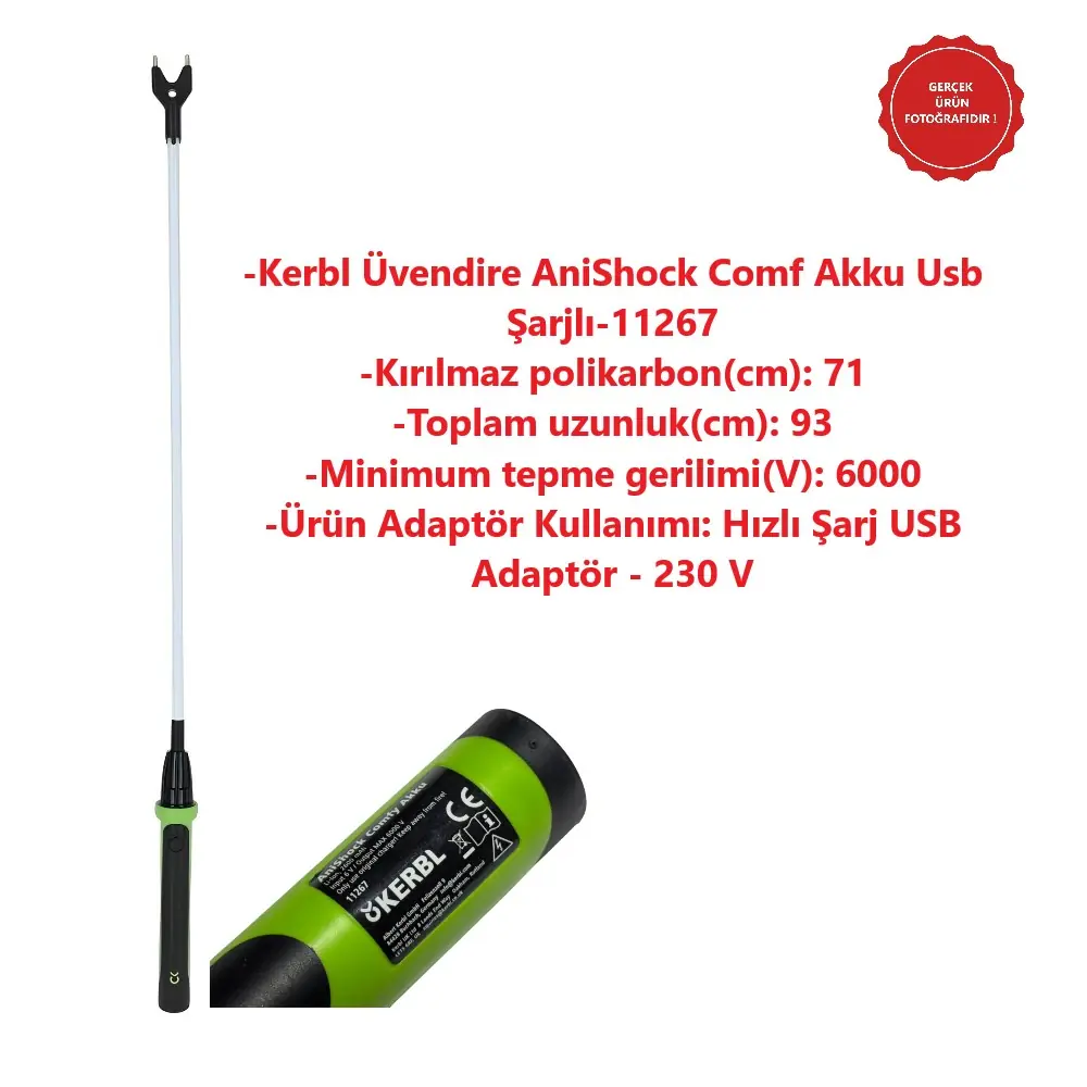 Kerbl Üvendire Şok Cihazı Uzun Saplı-AniShock Comf Akku Usb Şarjlı