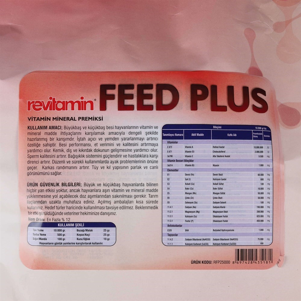Revitamin Feed Plus-Et ve Süt Verim Artırıcı Yem Katkı