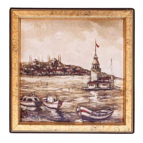 Sepya Kız Kulesi Çerçeveli Kutu - Spesiyal Çikolata