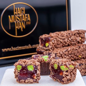 Çikolatalı Narlı Antep Fıstıklı Lokum Büyük Paket 630g