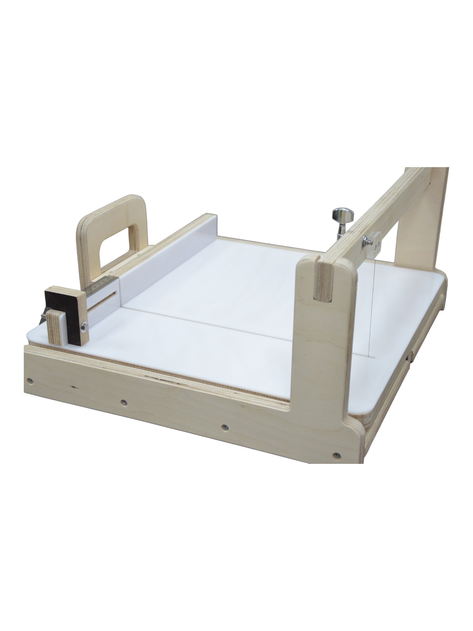 Adjustable Wooden Slab Soap Cutter | Rail System | Color Beige