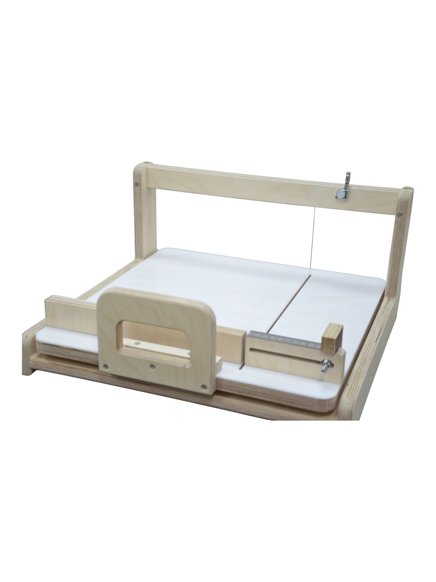 Adjustable Wooden Slab Soap Cutter | Rail System | Color Beige