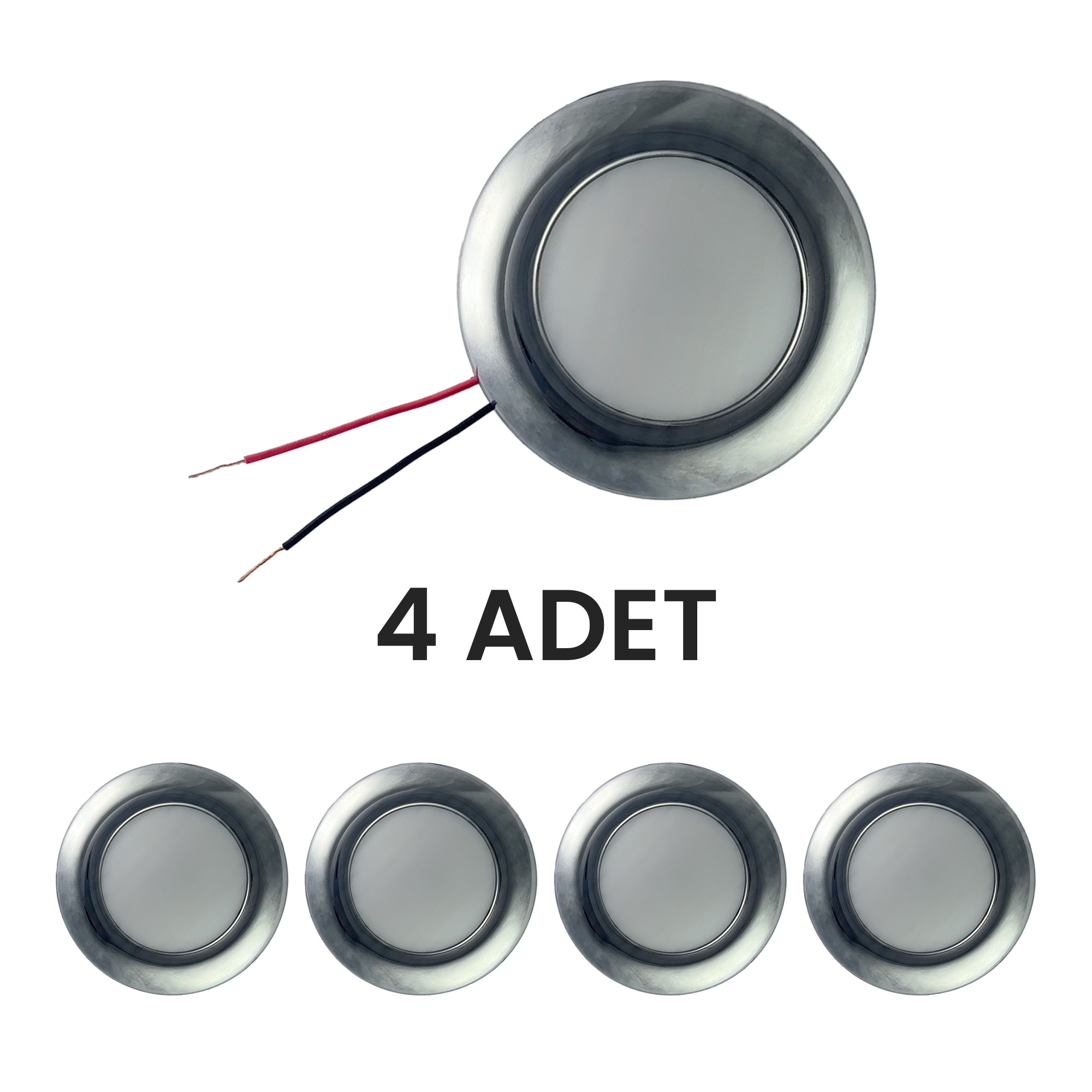 Yaylı Gömme LED Spot 4 ADET-10-30V (Tekne & Karavan Uyumlu) krom