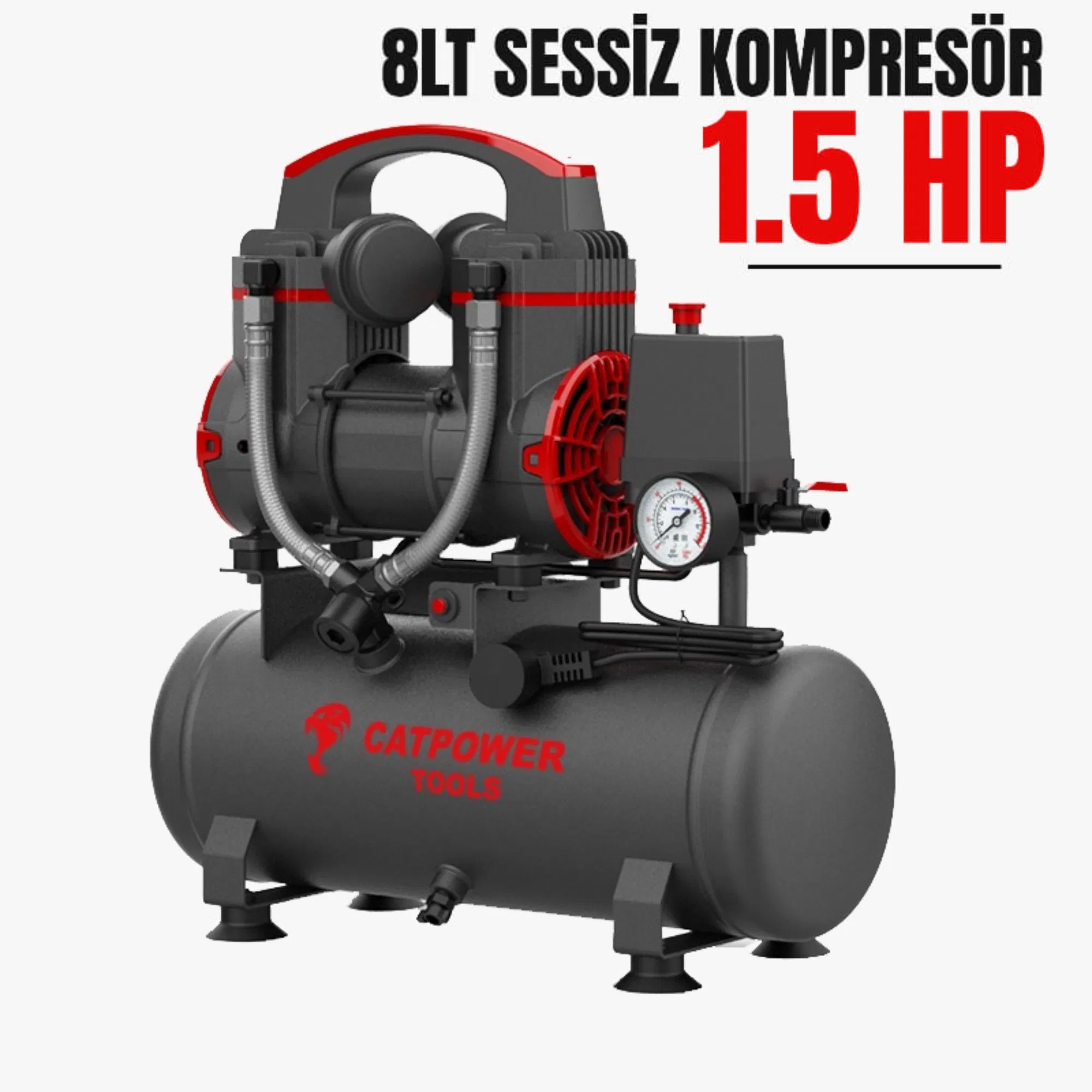 Catpower Sessiz-Yağsız Kompresör 8 LT CAT1110