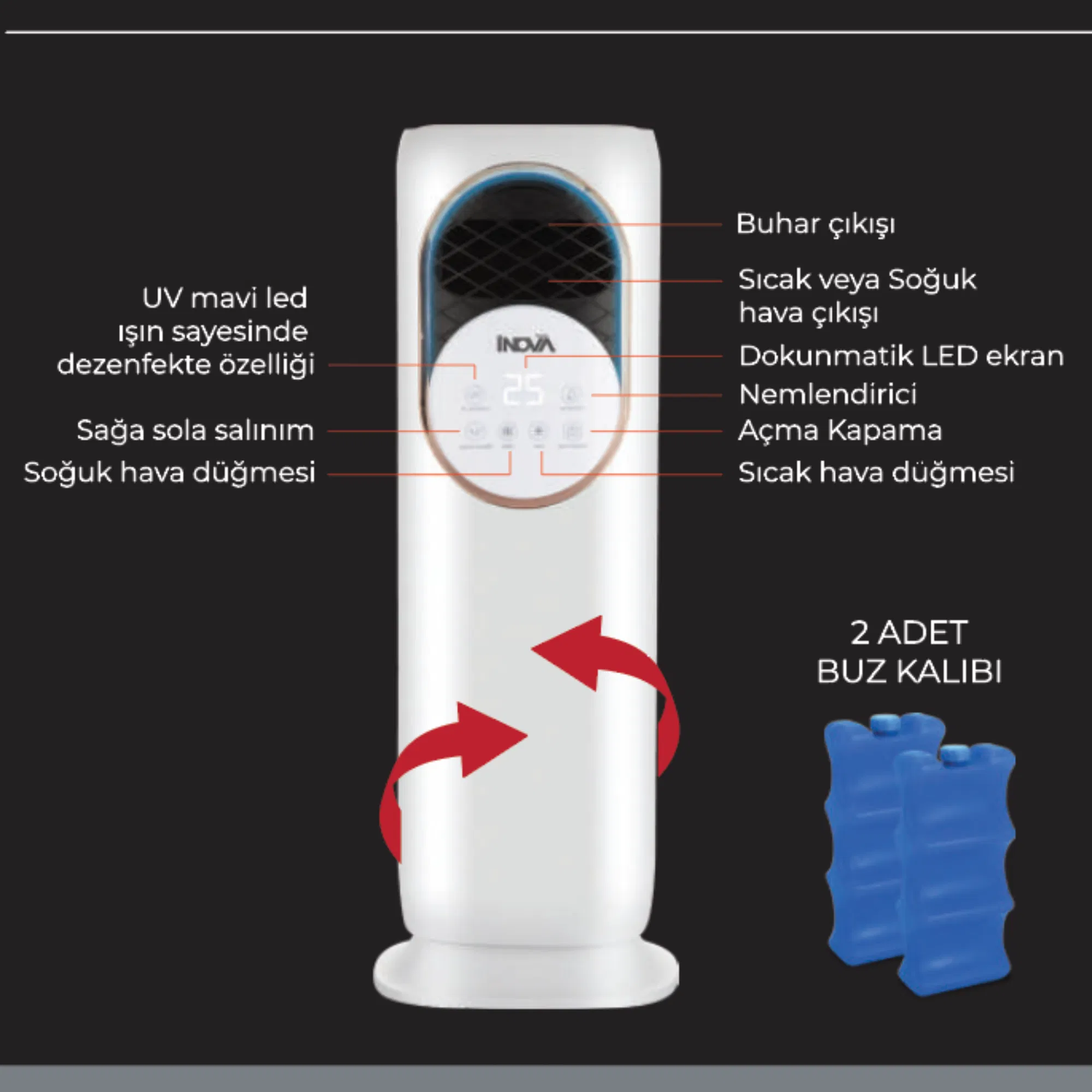 İNOVA APOLLO ISITICI SOĞUTUCU KUMANDALI 1800 W