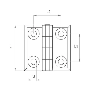 Alka Kilit 40x40 Cıvatalı Siyah Boyalı Zamak Yaprak Menteşe