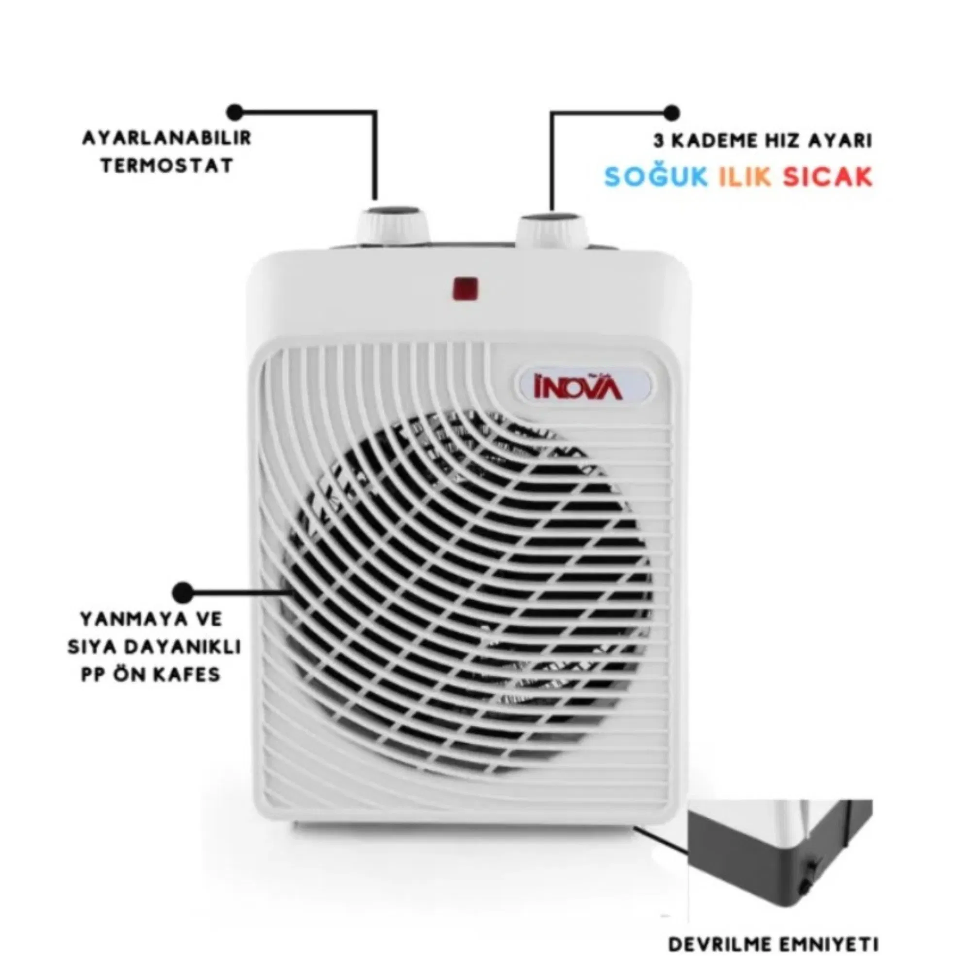 İNOVA WIND KARE TURBO FANLI ISITICI 2000 W