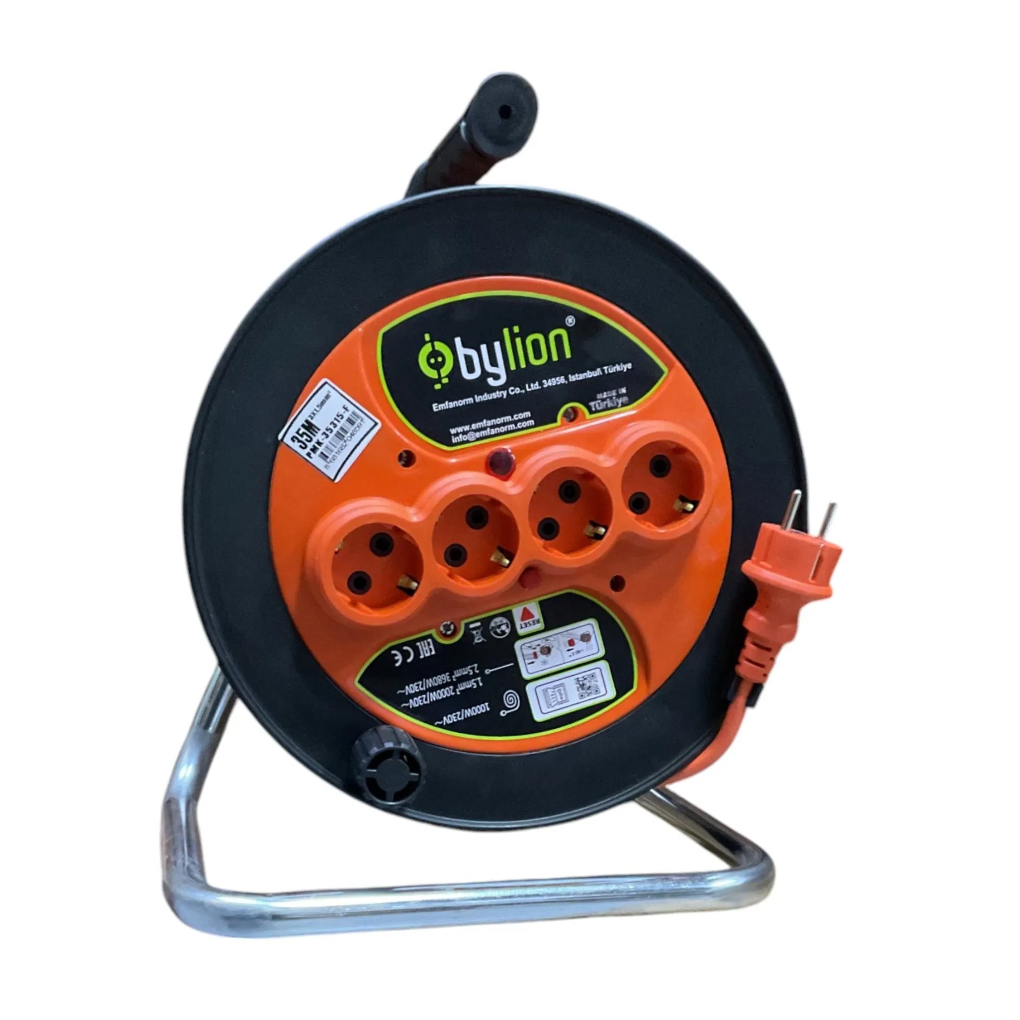 BYLİON Seyyar Makara Kablo 3x1.5MM 35 MT PMK35315F