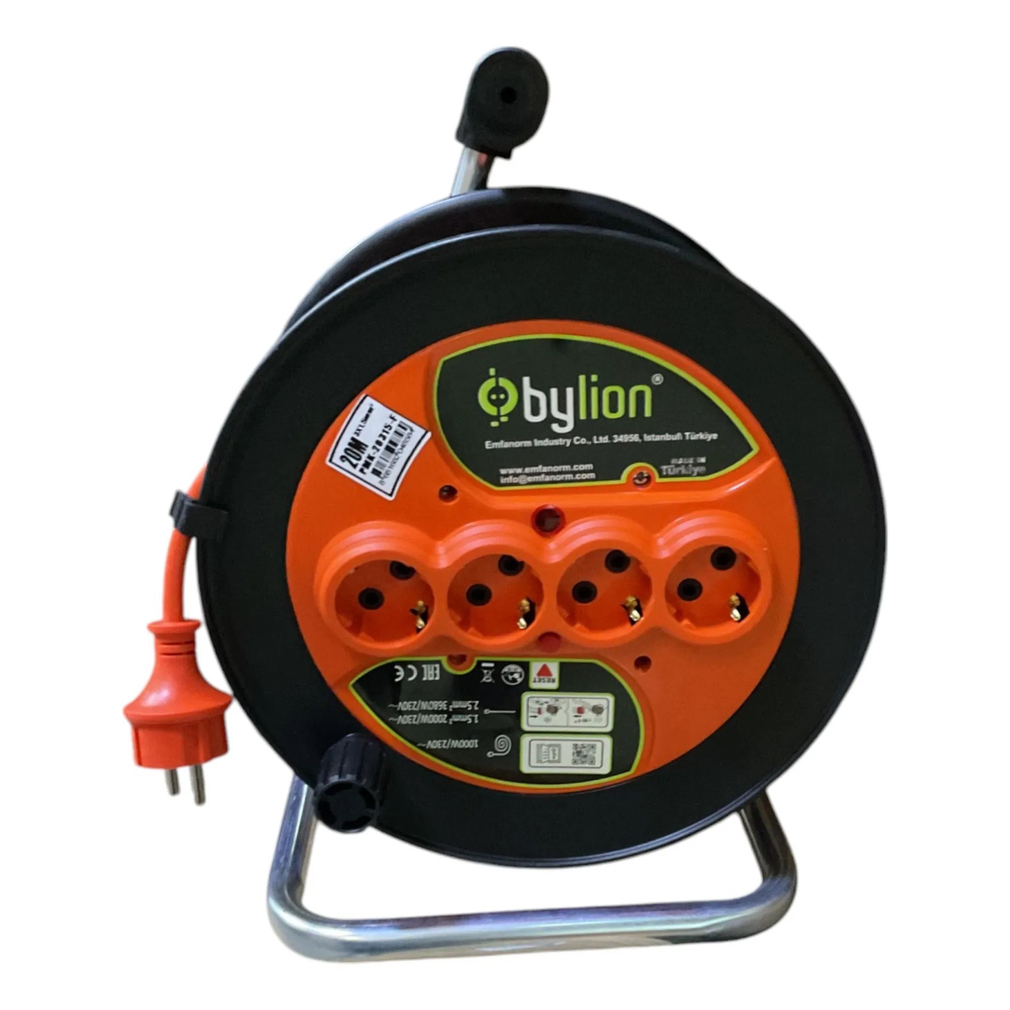 BYLİON Seyyar Makara Kablo 3x1.5MM 20 MT PMK20315F