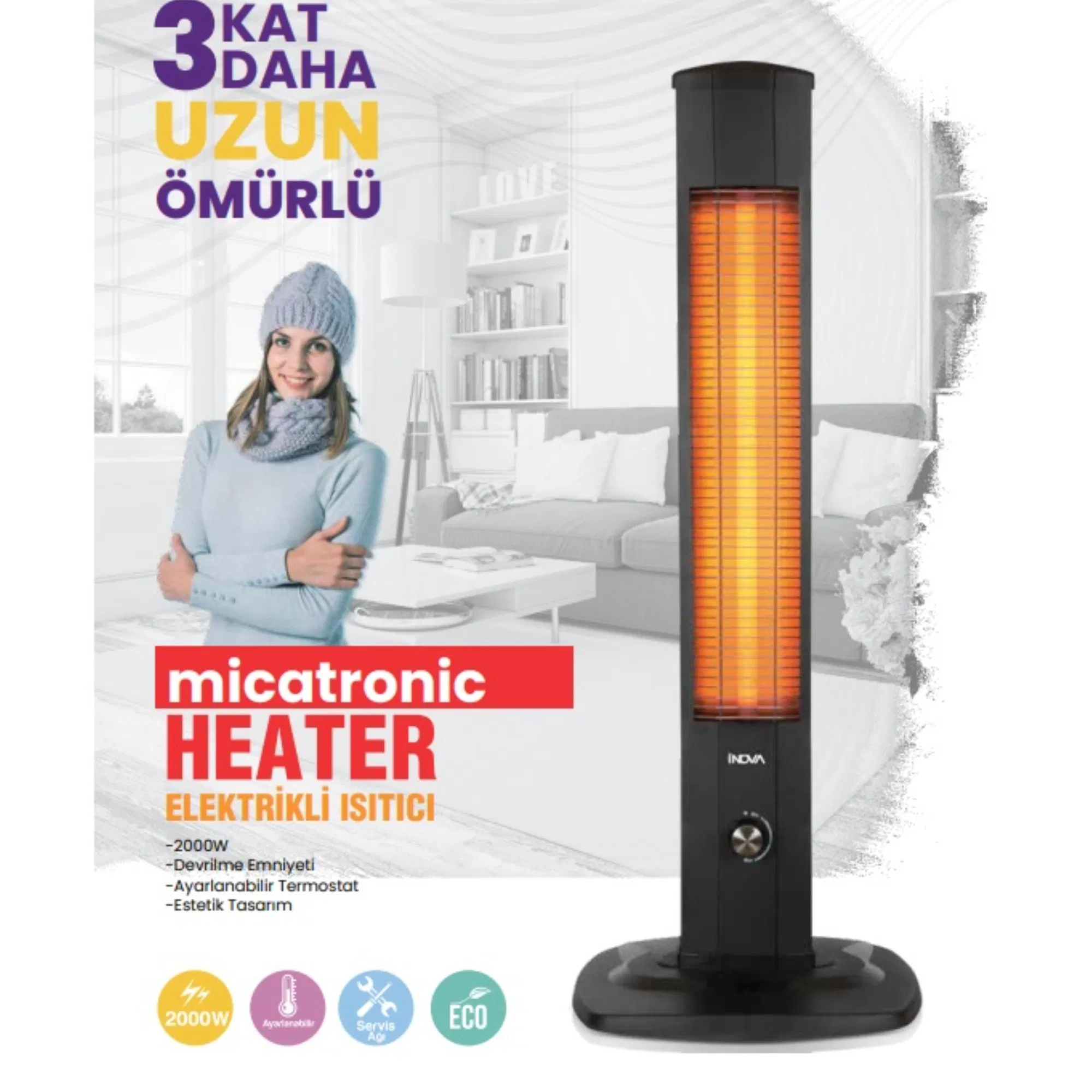 İNOVA MAYON MİKATRONİK DİK ISITICI 2000 W