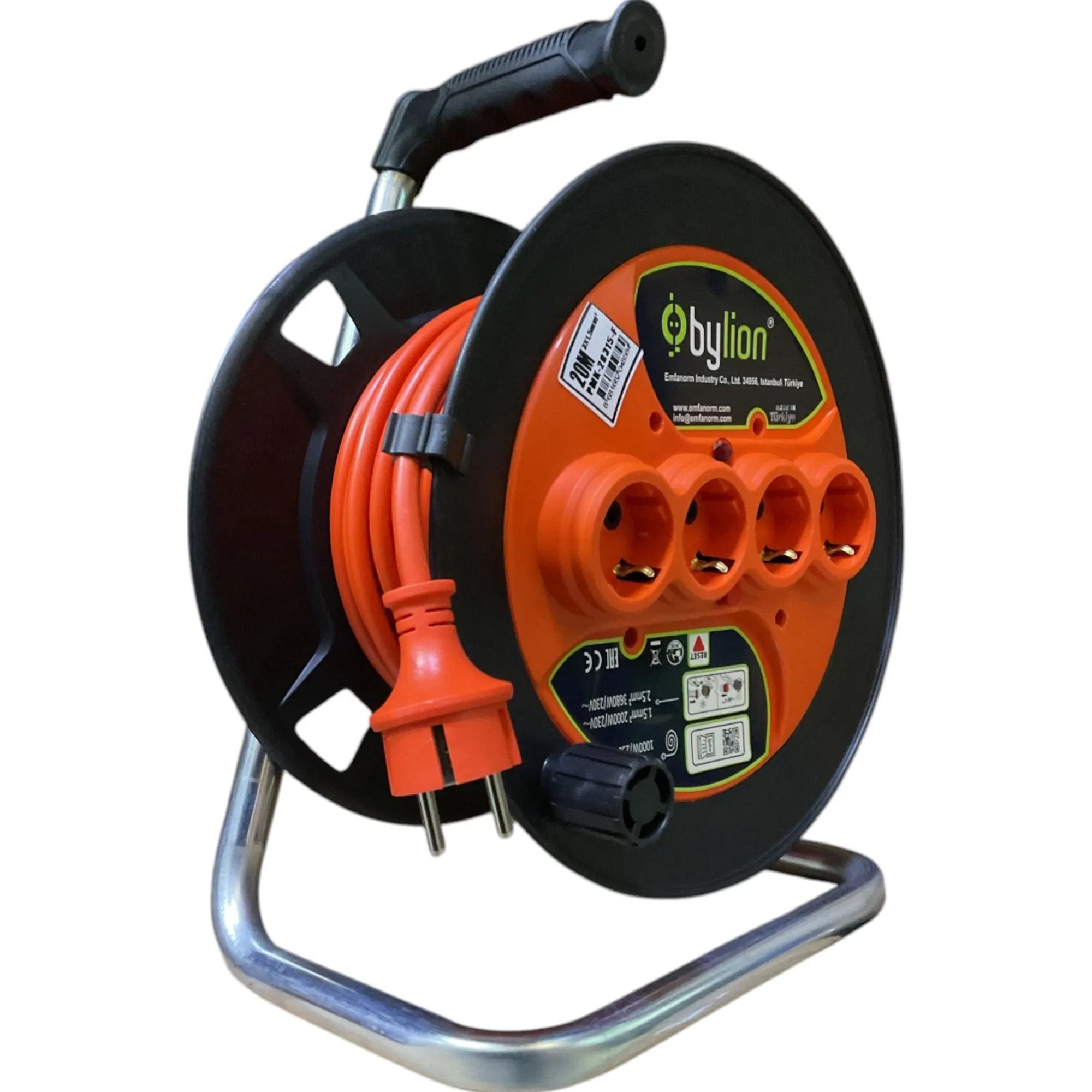 BYLİON Seyyar Makara Kablo 3x1.5MM 20 MT PMK20315F