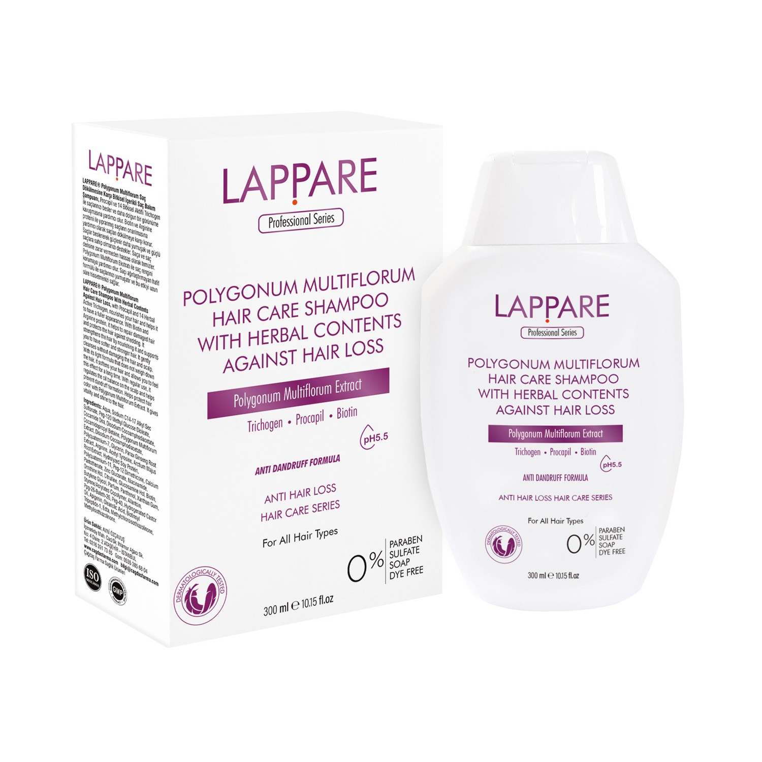 Lappare Şampuan | Polygonum Multiflorum Bitkisel Içerikli Saç Bakım Şampuanı 300 Ml.