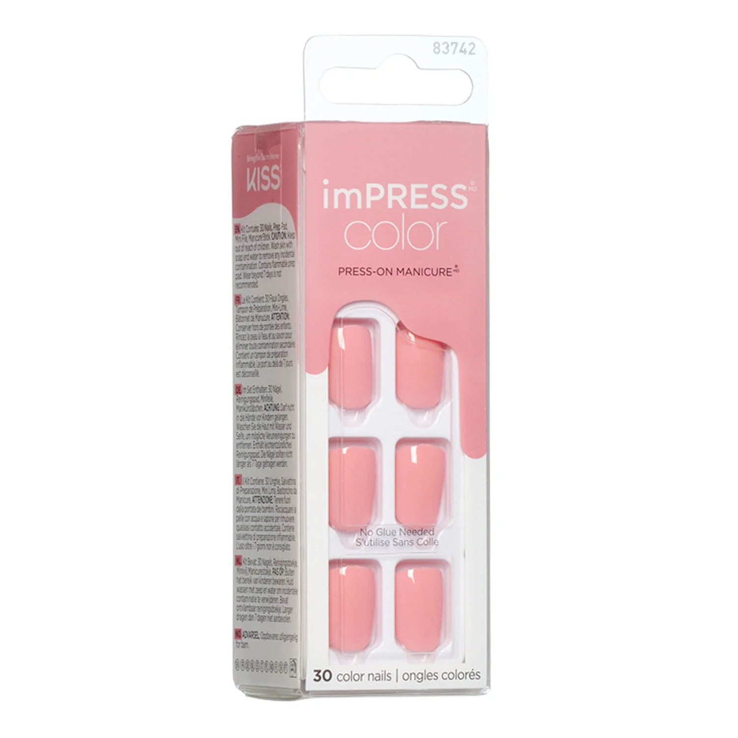 Impress Color Kendinden Yapışkanlı Takma Tırnak Kısa Parlak Şeker Pembe