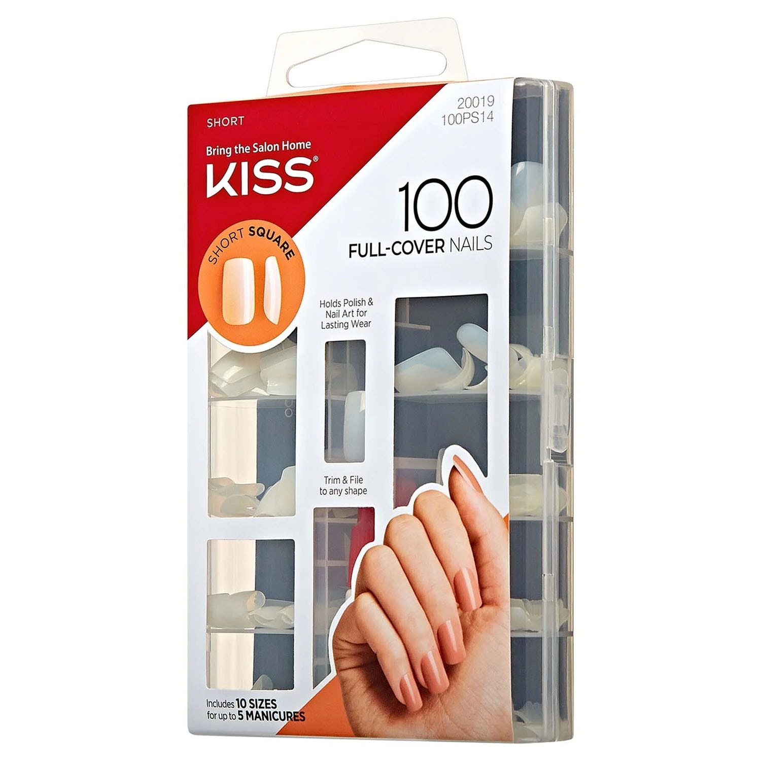 Kiss Kısa Renksiz Oval Takma Tırnak Seti Yapıştırıcılı 100lü Paket