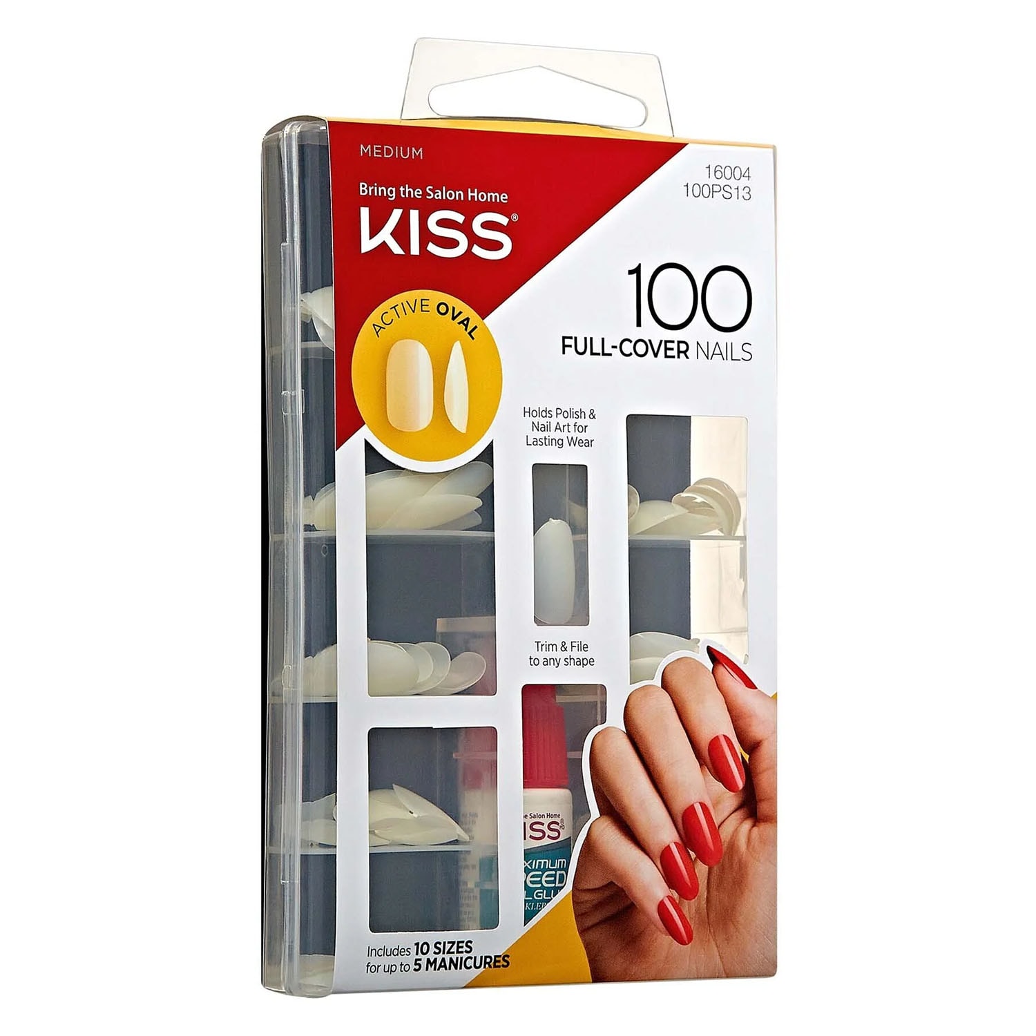 Kiss Uzun Renksiz Oval Takma Tırnak Seti Yapıştırıcılı 100lü Paket