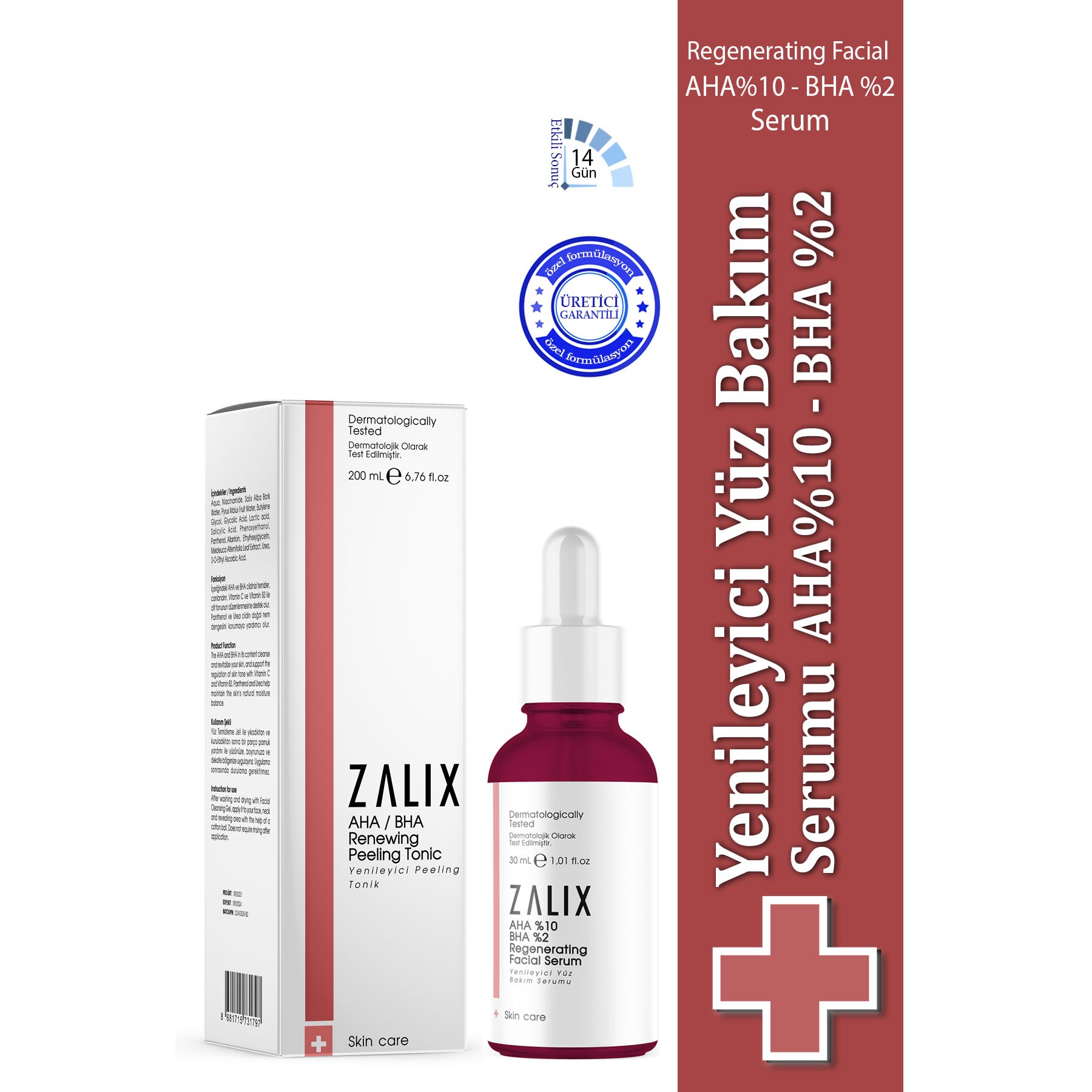Zalix Yenileyici Yüz Bakım Serumu Aha - Bha 30 ml