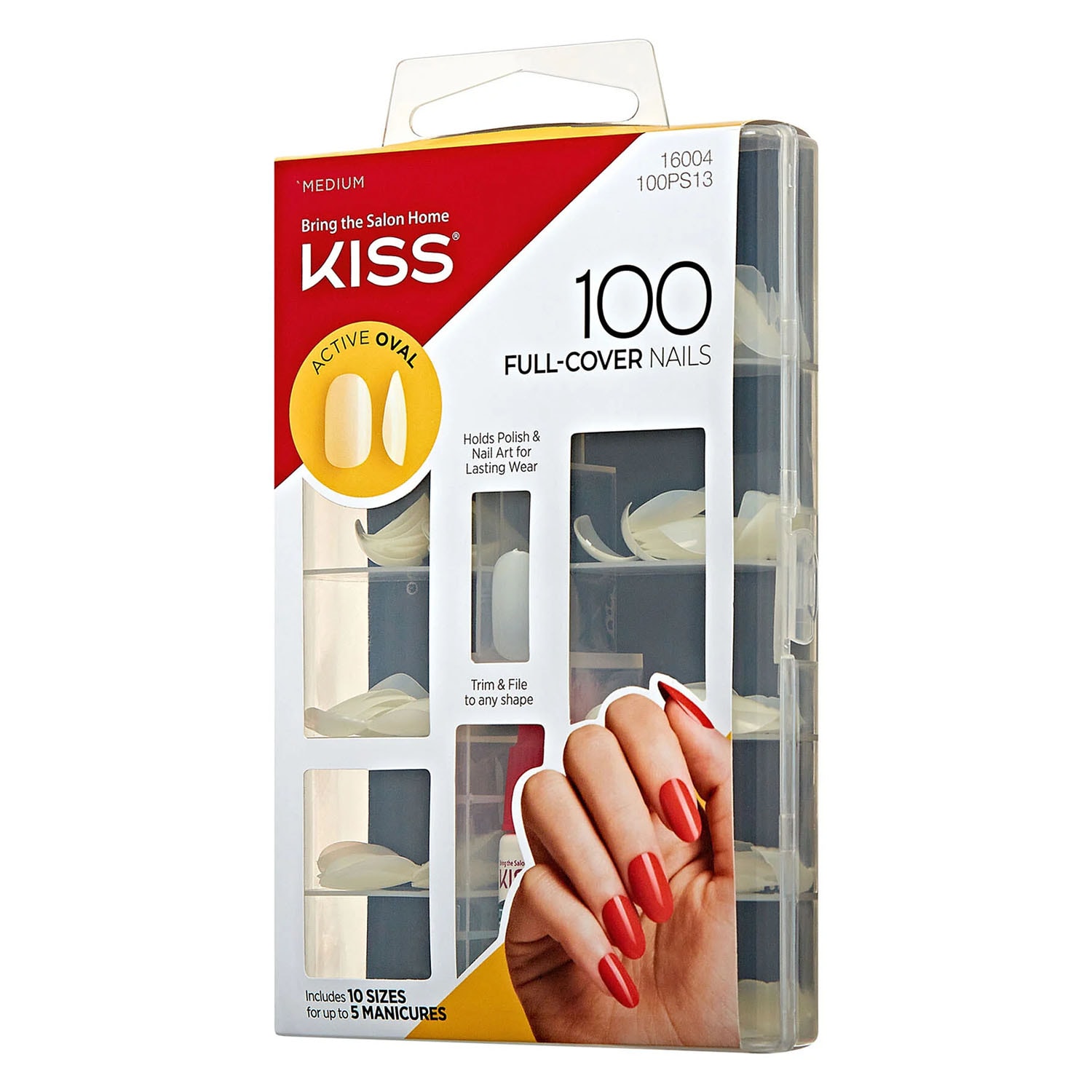 Kiss Uzun Renksiz Oval Takma Tırnak Seti Yapıştırıcılı 100lü Paket