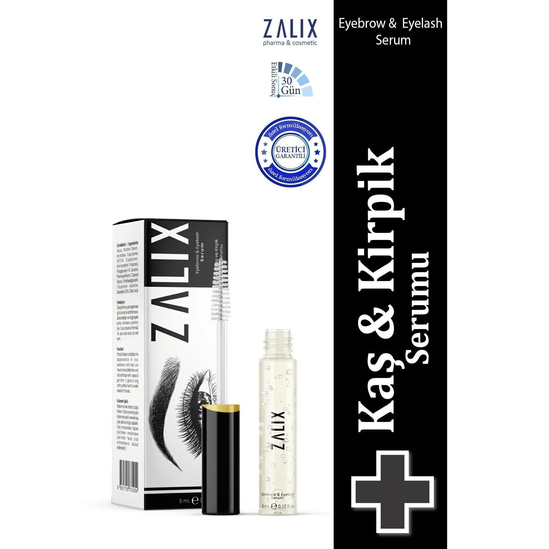 Zalix Besleyici Dolgunlaştırıcı Kaş Kirpik Bakım Serumu 5ml