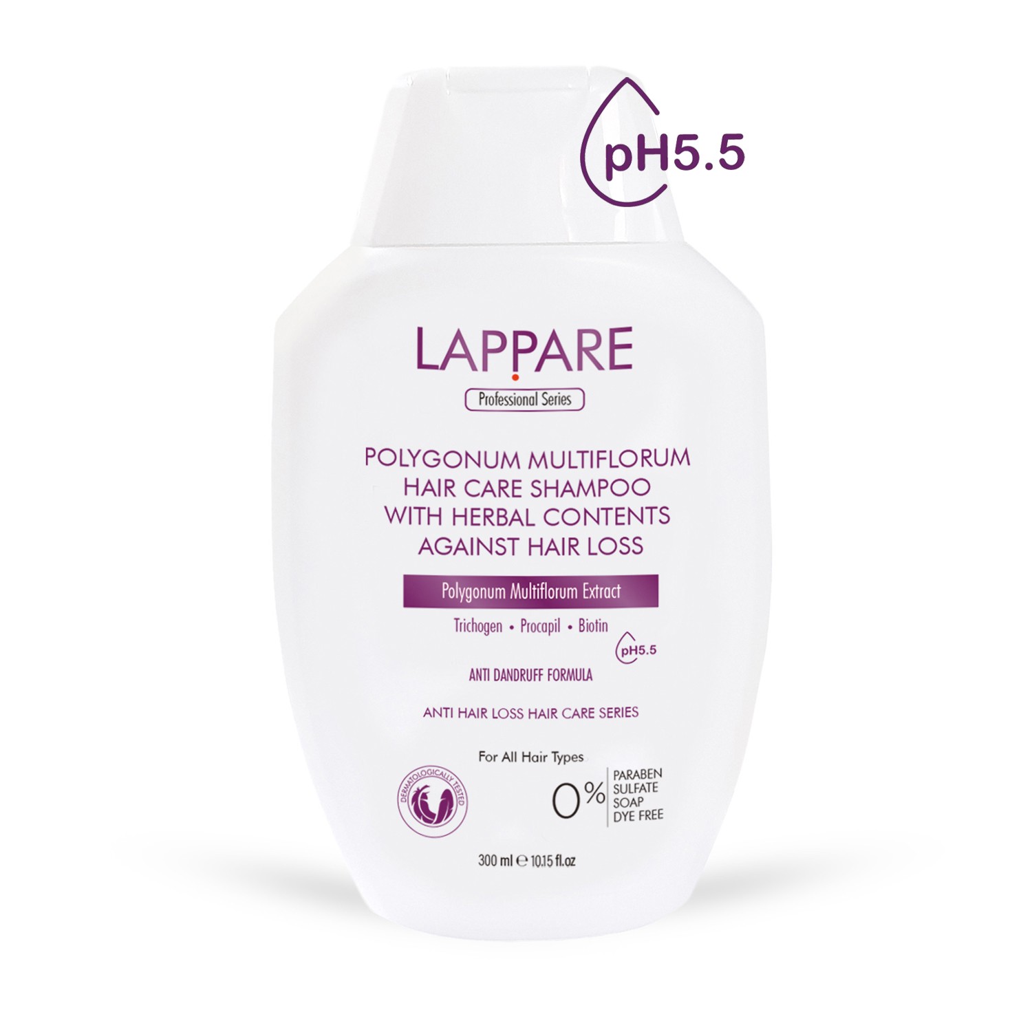Lappare Şampuan | Polygonum Multiflorum Bitkisel Içerikli Ph5.5 Saç Bakım Şampuanı 300 Ml.