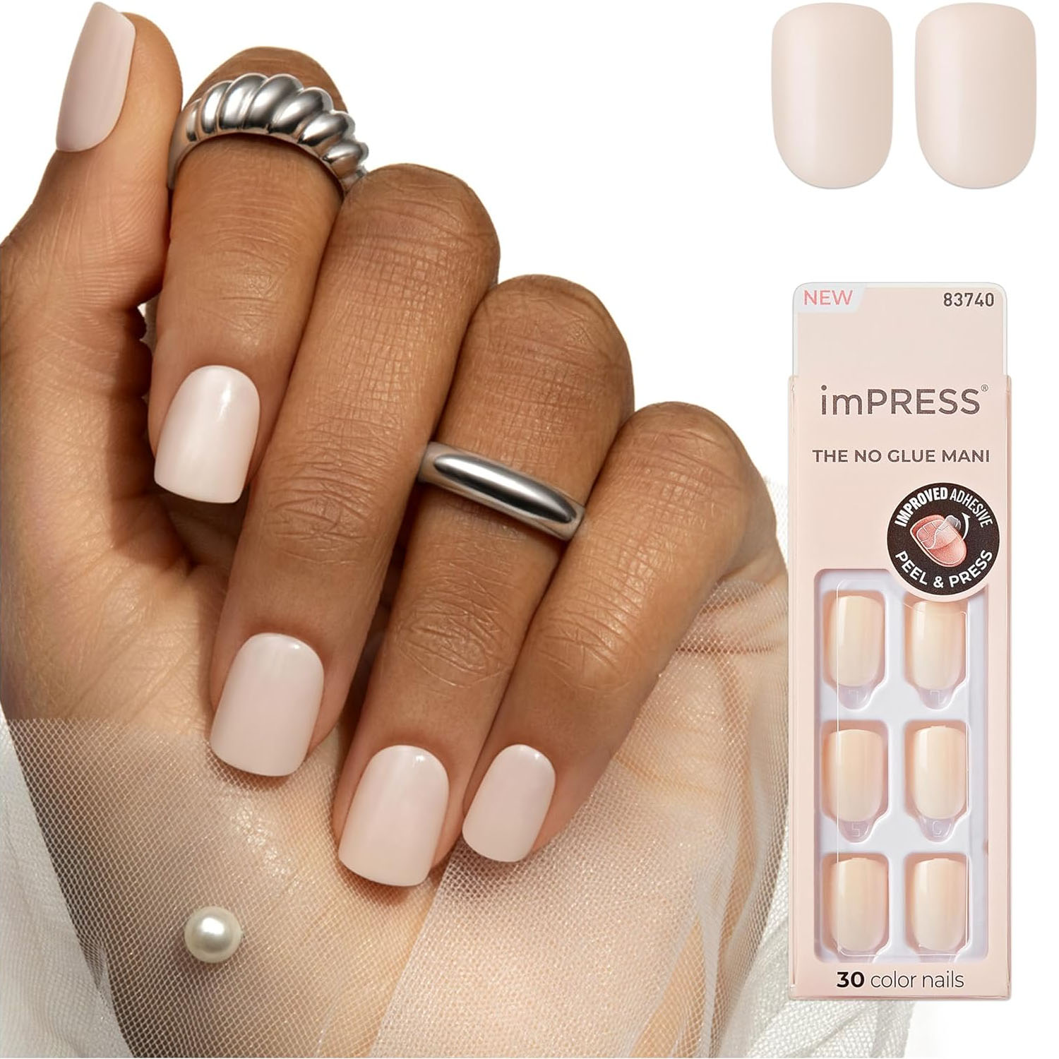 Impress Color Kendinden Yapışkanlı Takma Tırnak Kısa Nude