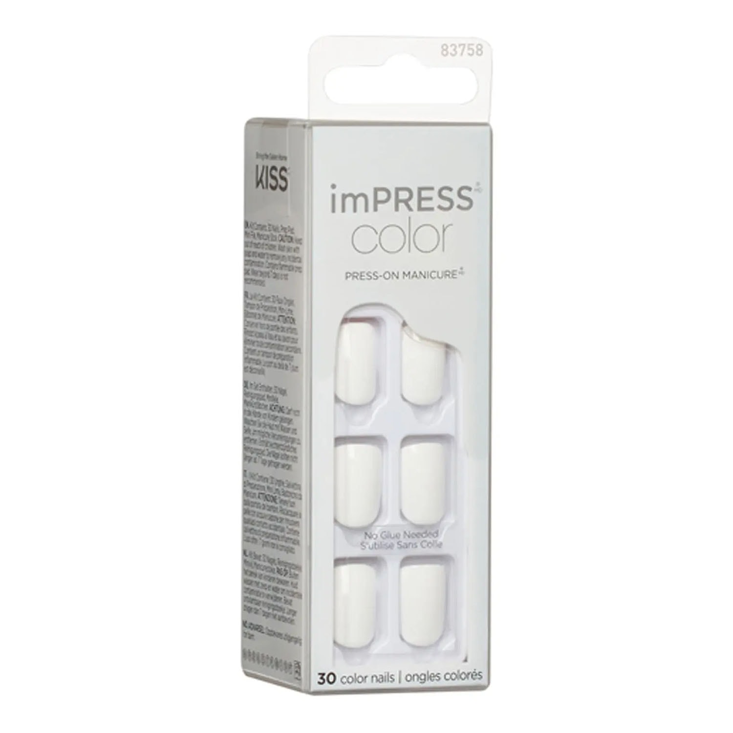 Impress Color Kendinden Yapışkanlı Takma Tırnak Kısa Beyaz