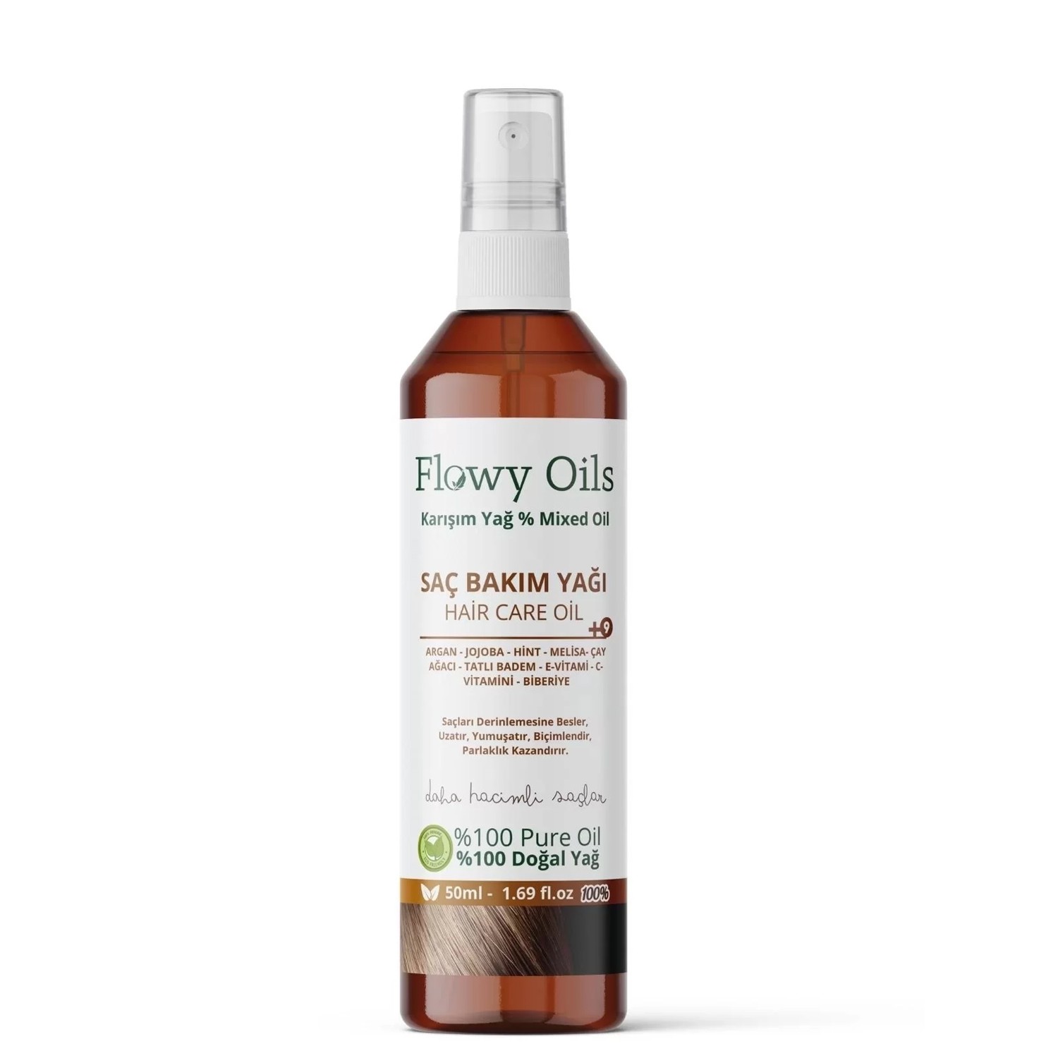 Flowy Oils Saç Bakım Yağı +9 Yağ Içeren %100 Doğal Karışım Sprey