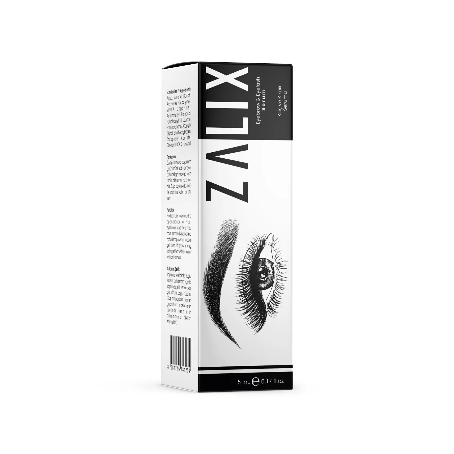Zalix Besleyici Dolgunlaştırıcı Kaş Kirpik Bakım Serumu 5ml