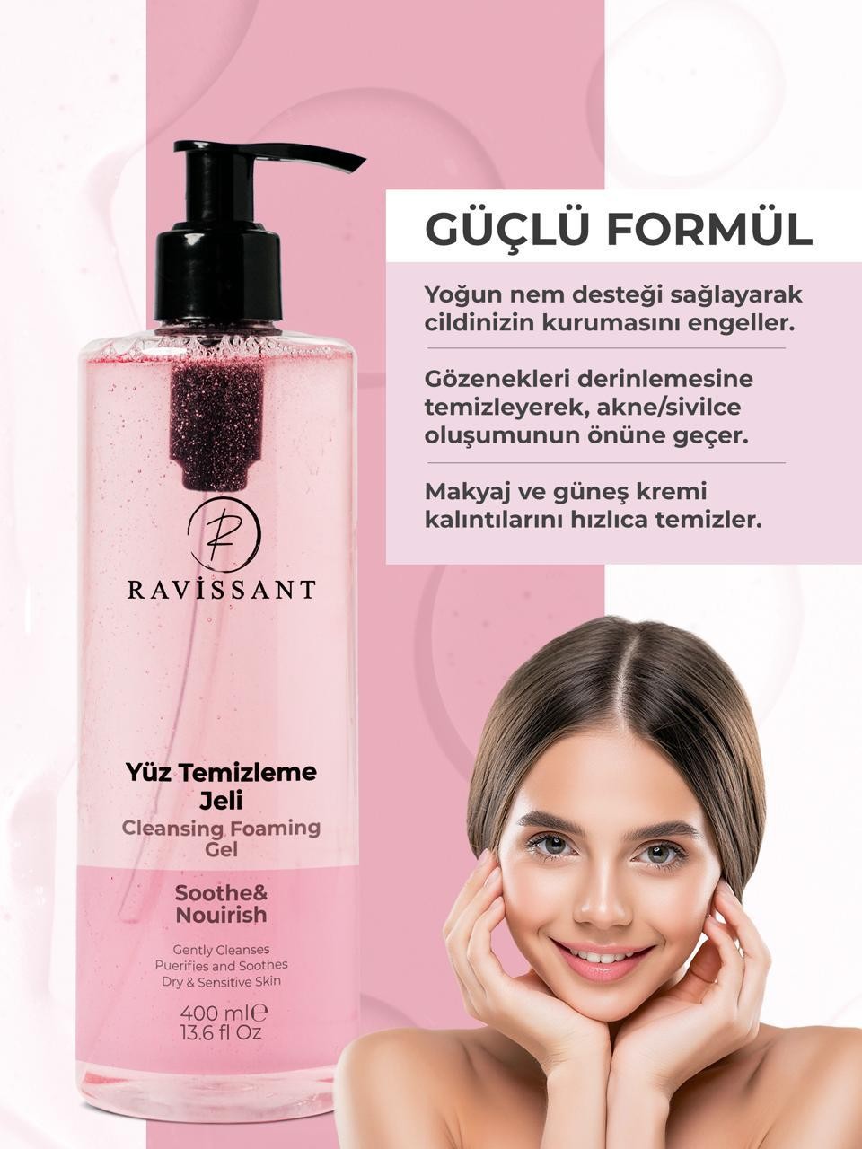 Ravissant Akne Sivilce Karşıtı Yüz Temizleme Jeli 400ml