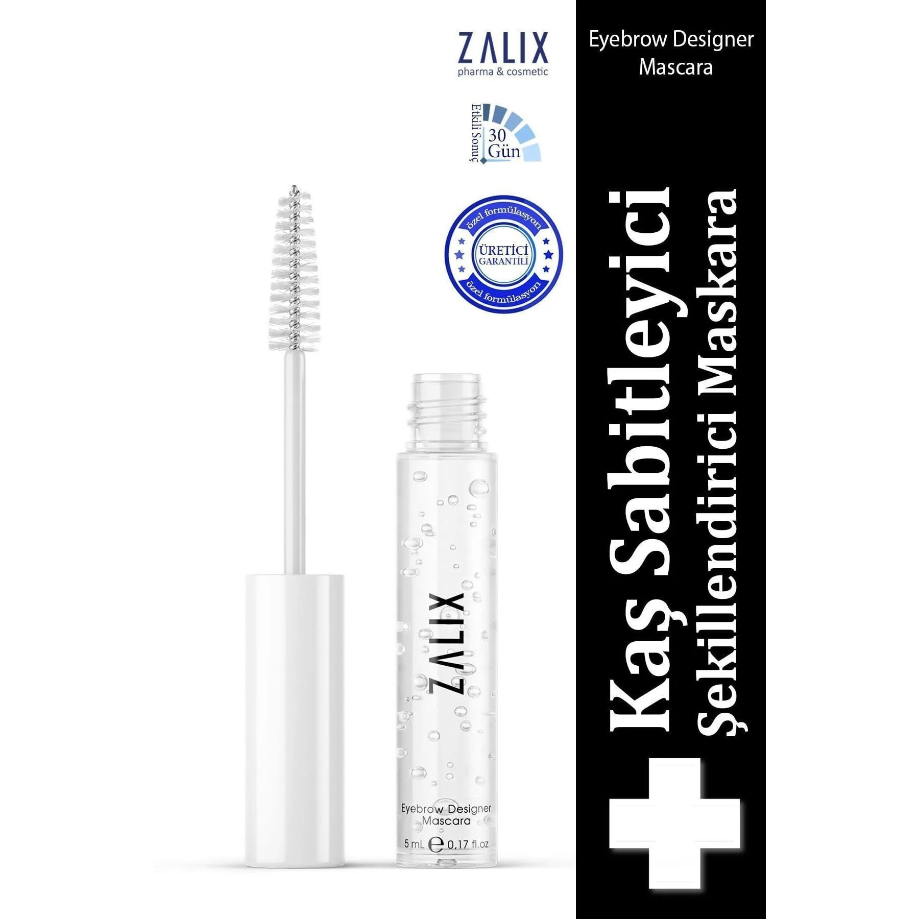 Zalix Suya Dayanıklı Kaş Sabitleyici Şekillendirici Şeffaf Maskara 5ml