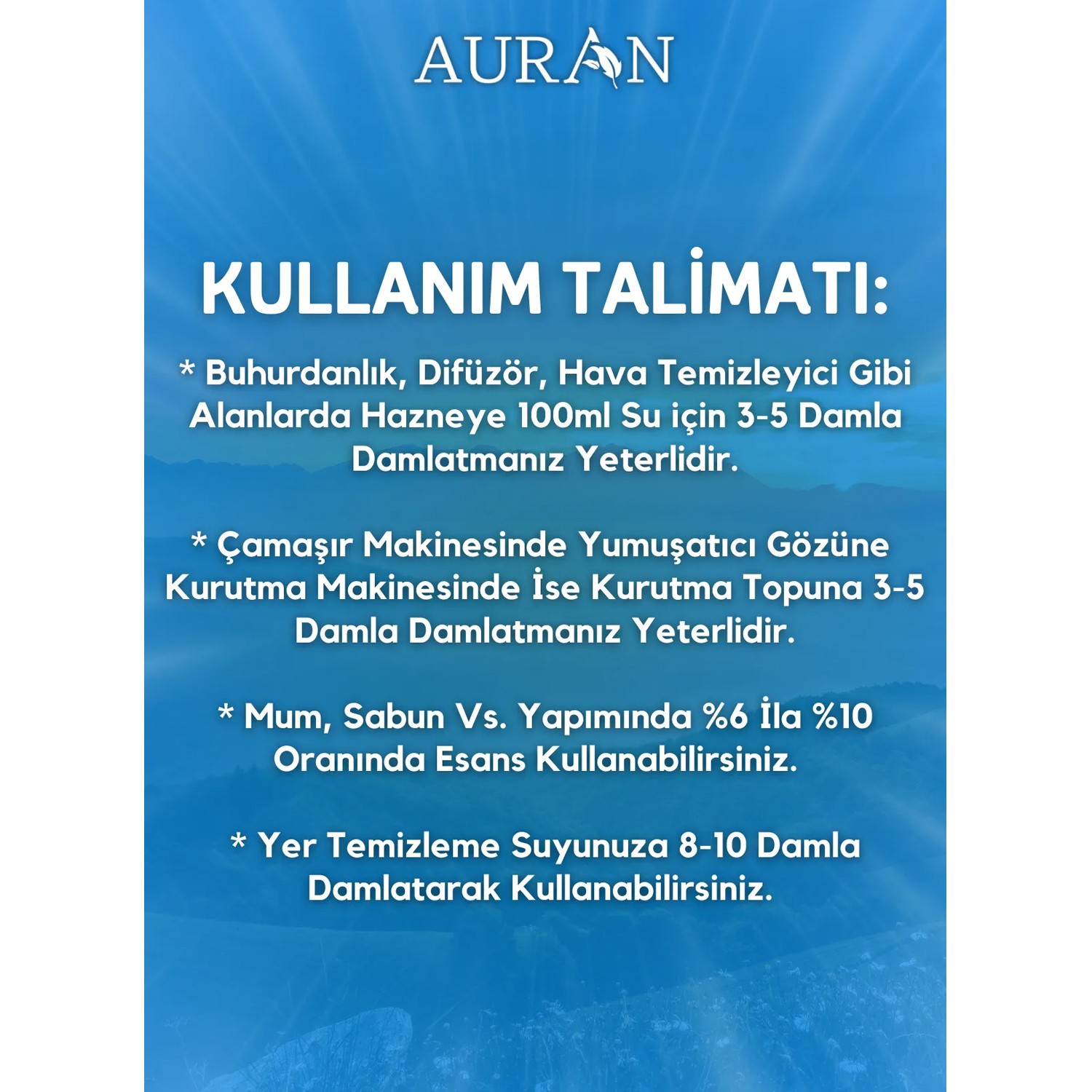 Auran Nefes Açıcı Nane ve Okaliptüs Esansiyel Uçucu Koku Yağı