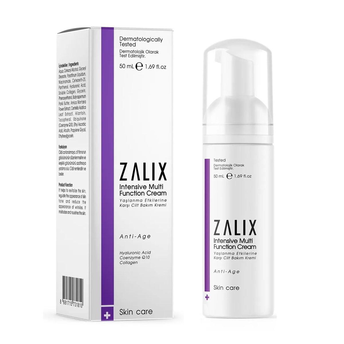 Zalix Yaşlanma Karşıtı Kırışık Önleyici Bakım Kremi 50ml