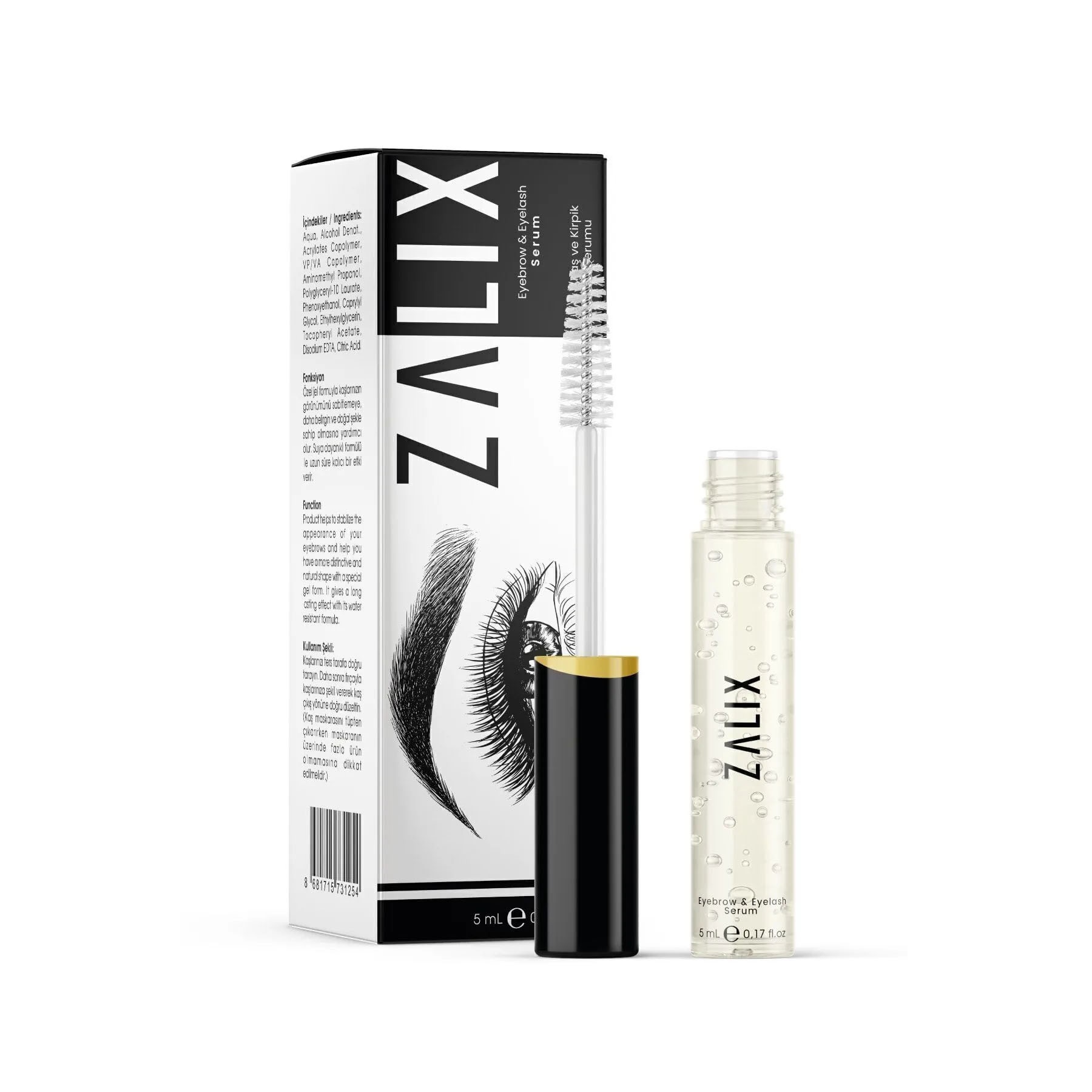 Zalix Besleyici Dolgunlaştırıcı Kaş Kirpik Bakım Serumu 5ml