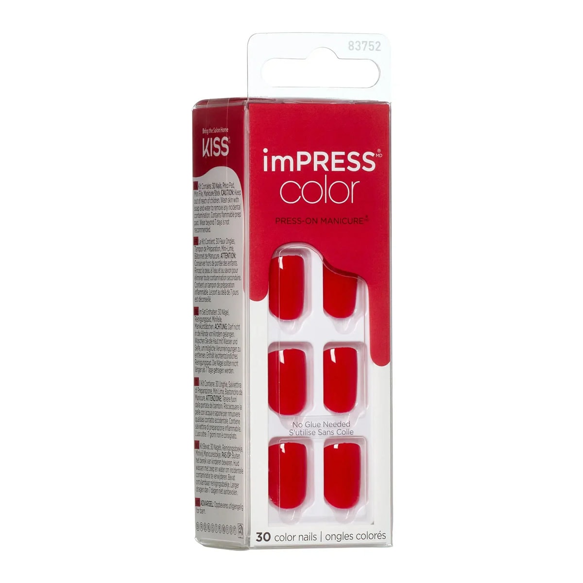 Impress Color Kendinden Yapışkanlı Takma Tırnak Kısa Parlak Kırmızı