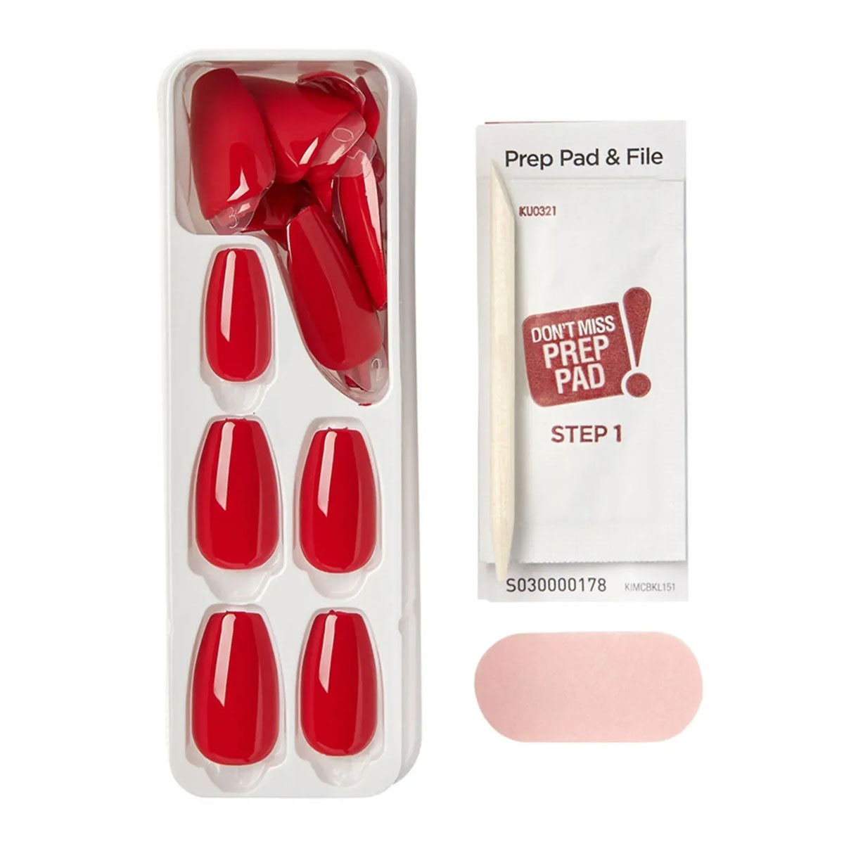 Impress Color Kendinden Yapışkanlı Takma Tırnak Uzun Kırmızı