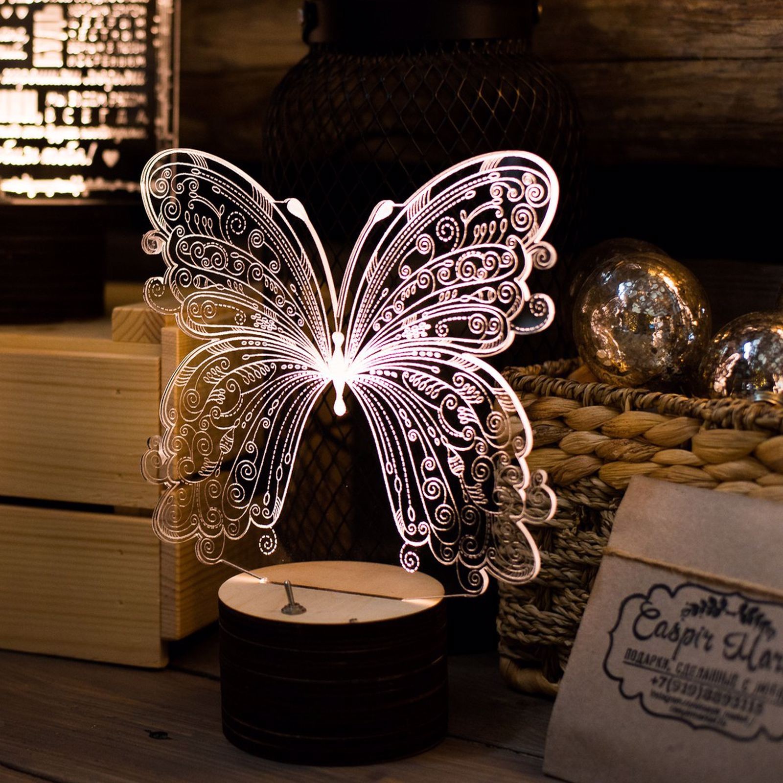Kelebek 3D Led Gece Lambası