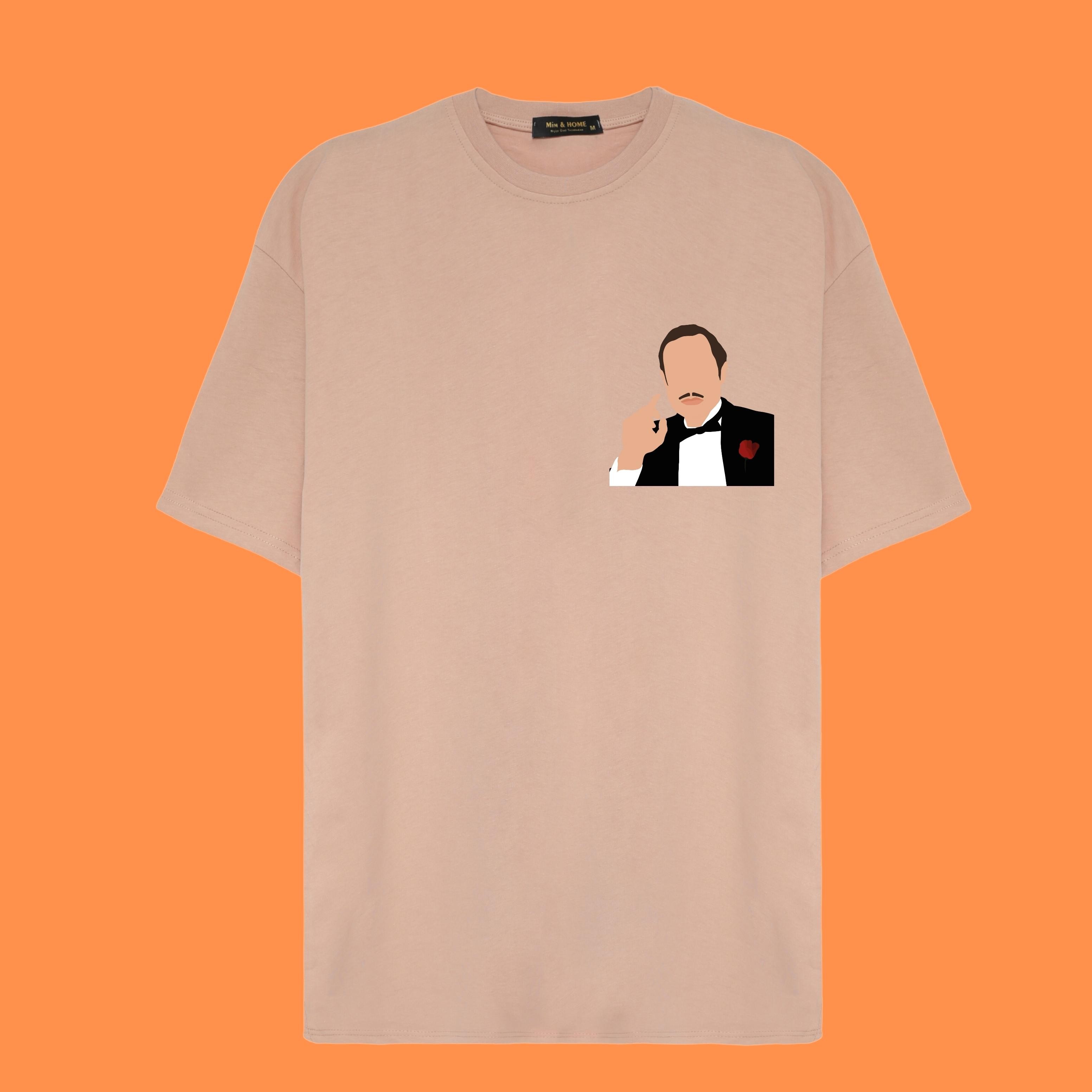 The Godfather Hand Tasarım Oversize Tişört