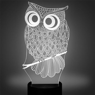 Baykuş 3D Led Gece Lambası