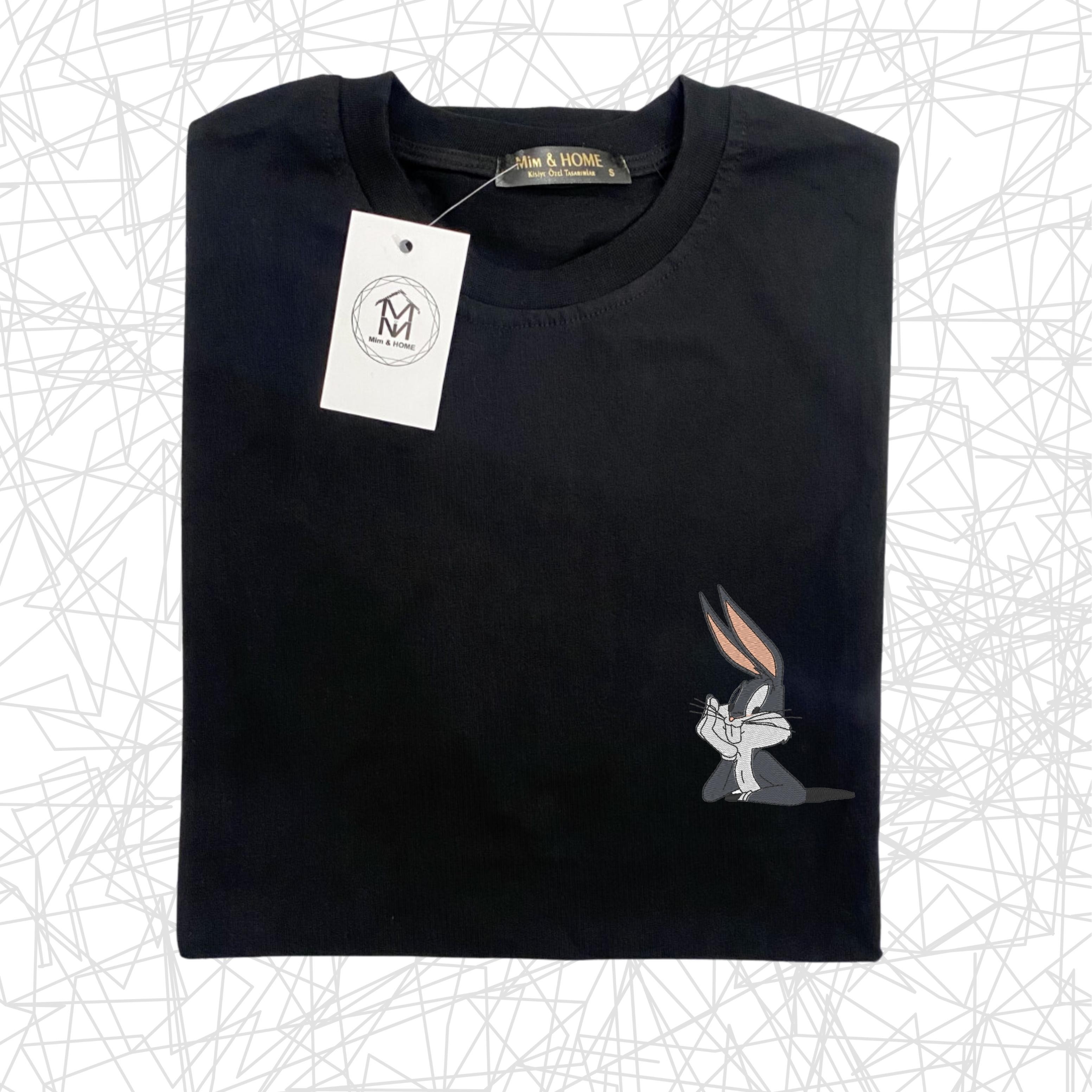 Nakışlı Oversize Bugs Bunny Tek Tişört