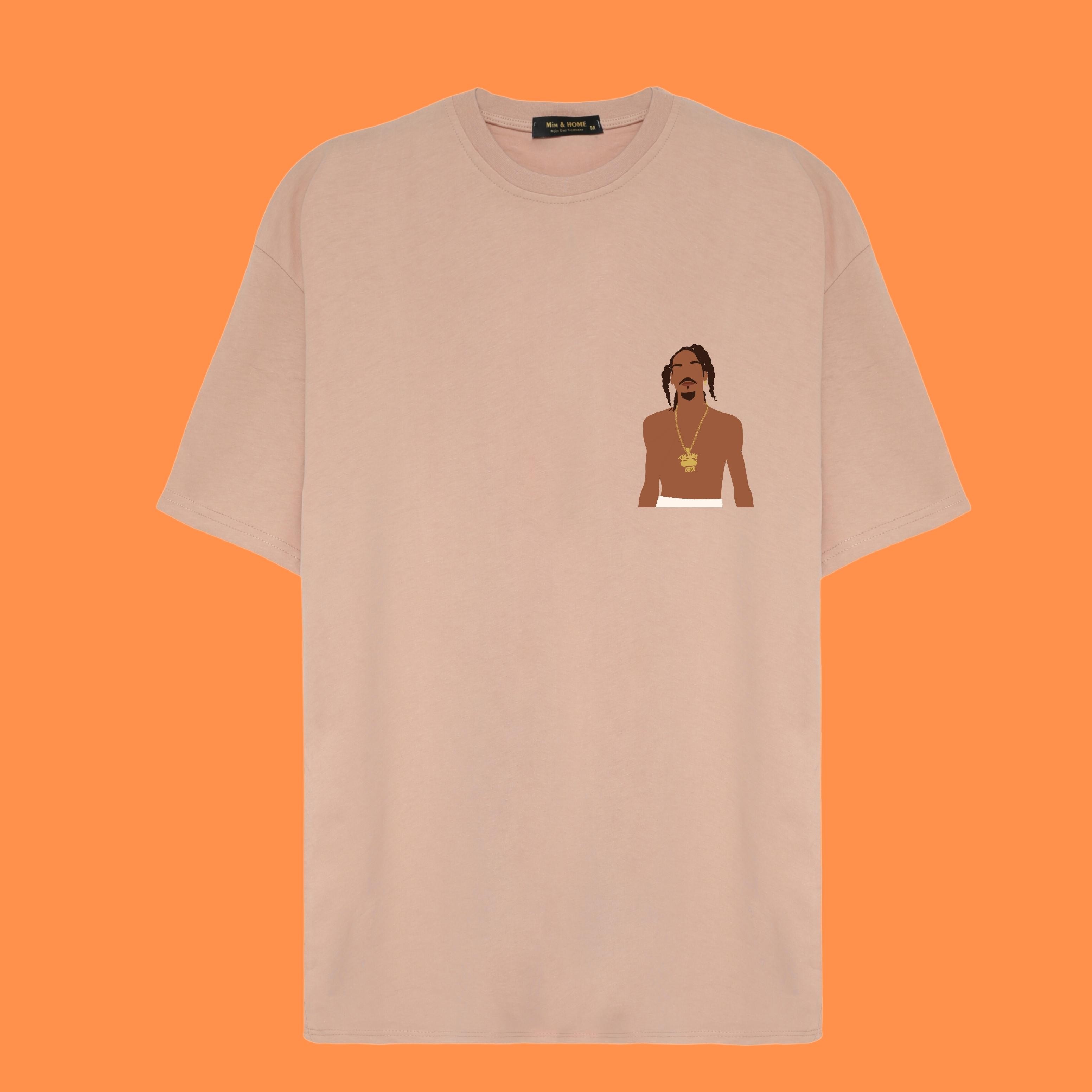 Snoop Dogg Gold Tasarım Oversize Tişört