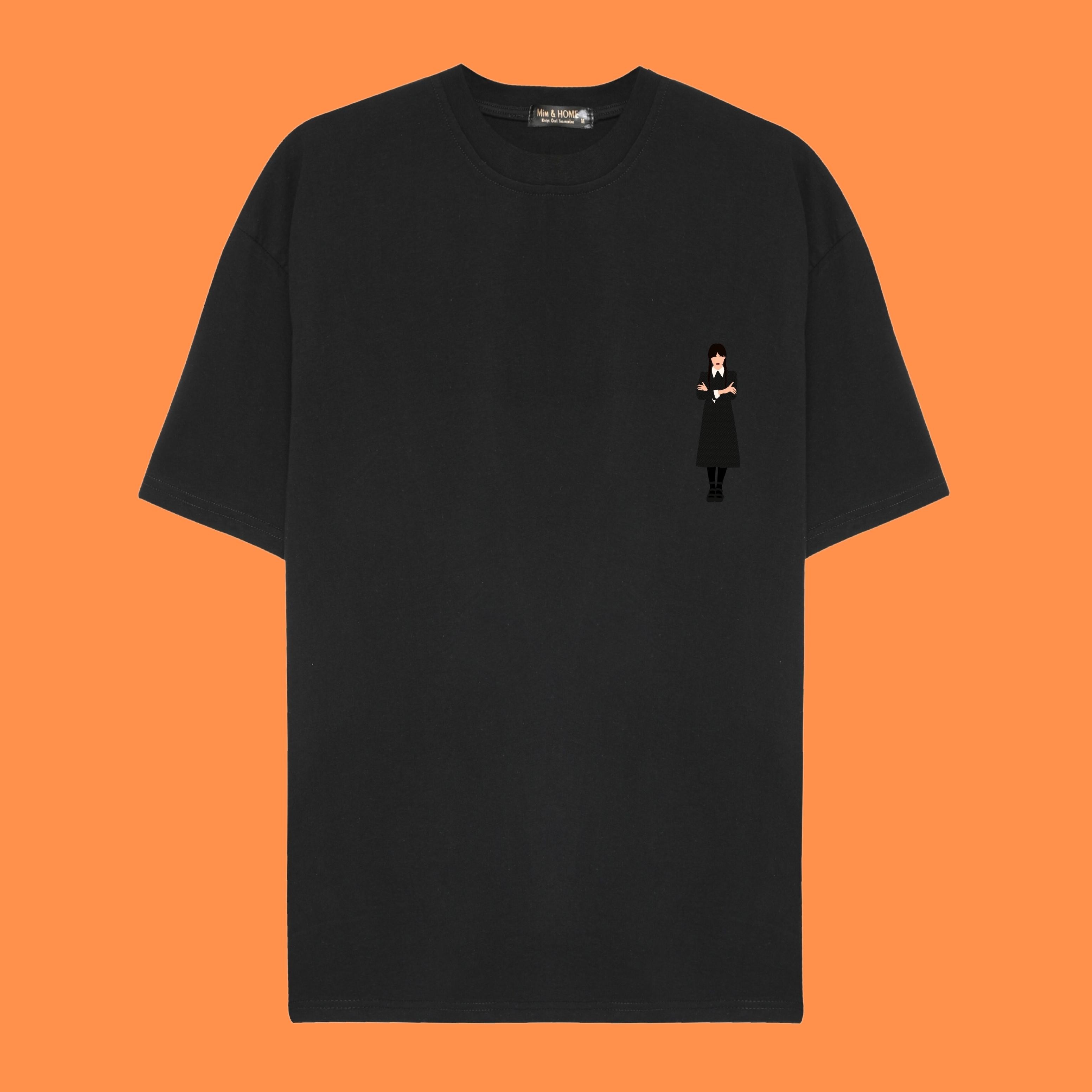 Wednesday Black Tasarım  Oversize Tişört