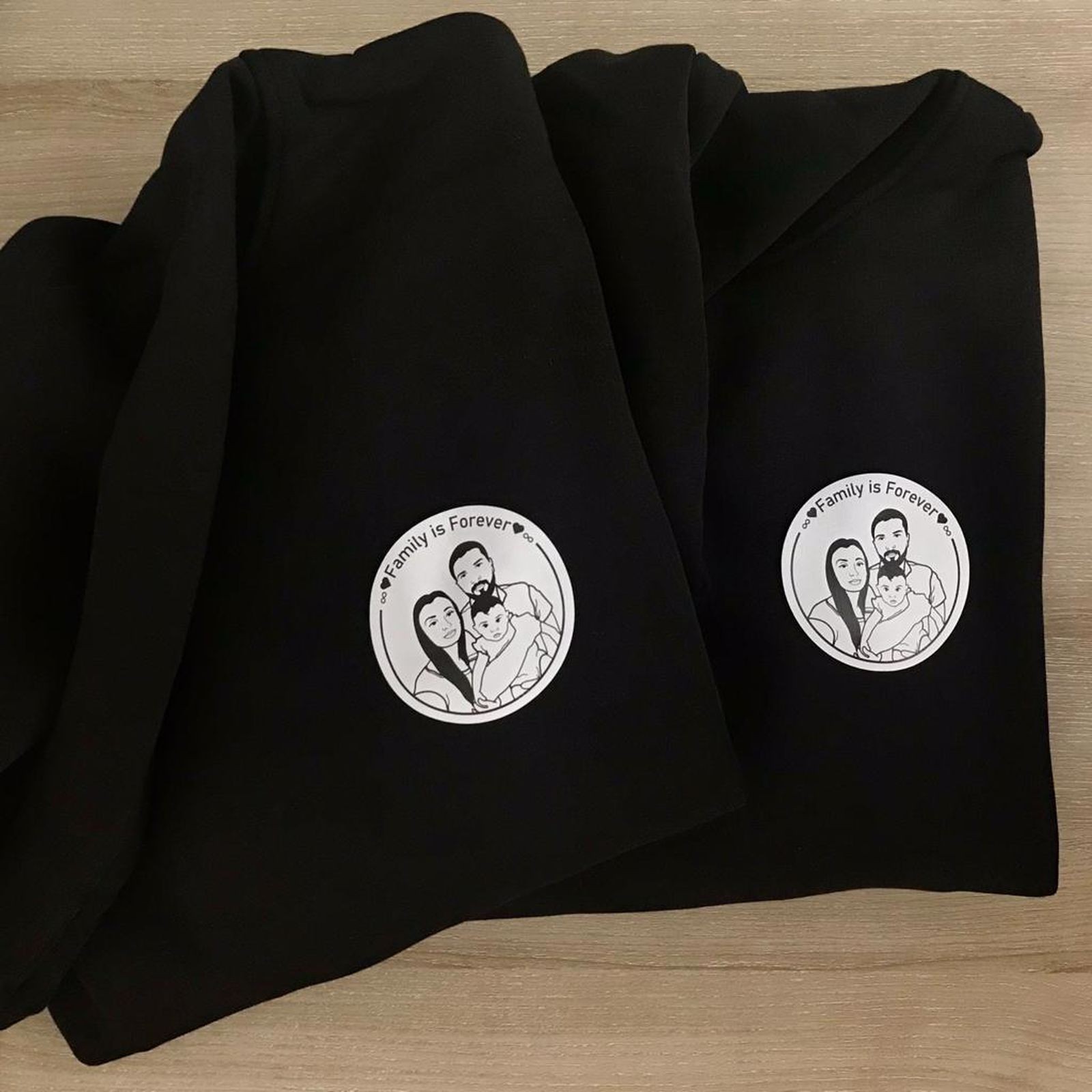 Çizgisel Siyah İkili Oversize Sweatshirt Kişiye Özel